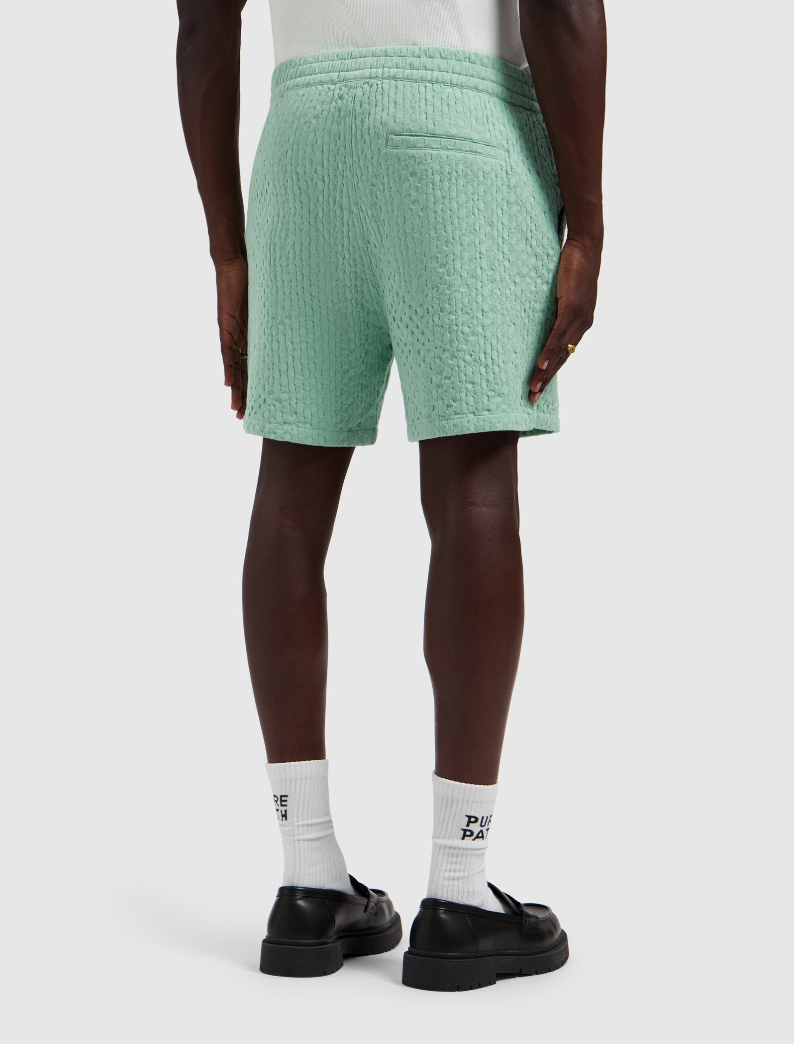 Structured Dobby Weave Shorts | Mint
