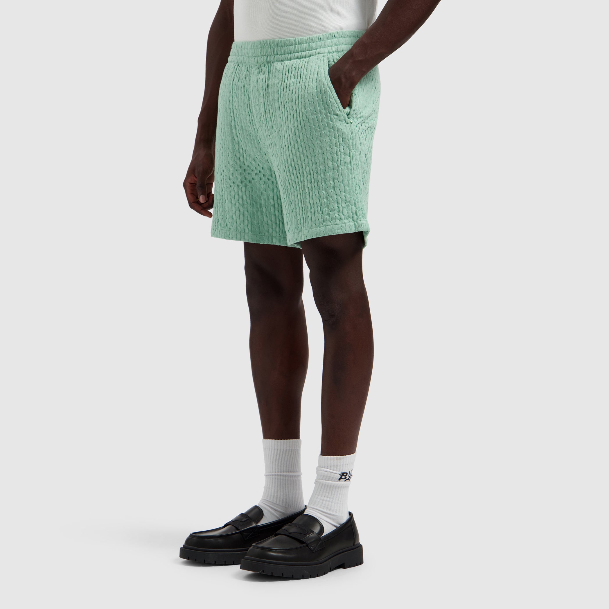 Structured Dobby Weave Shorts | Mint