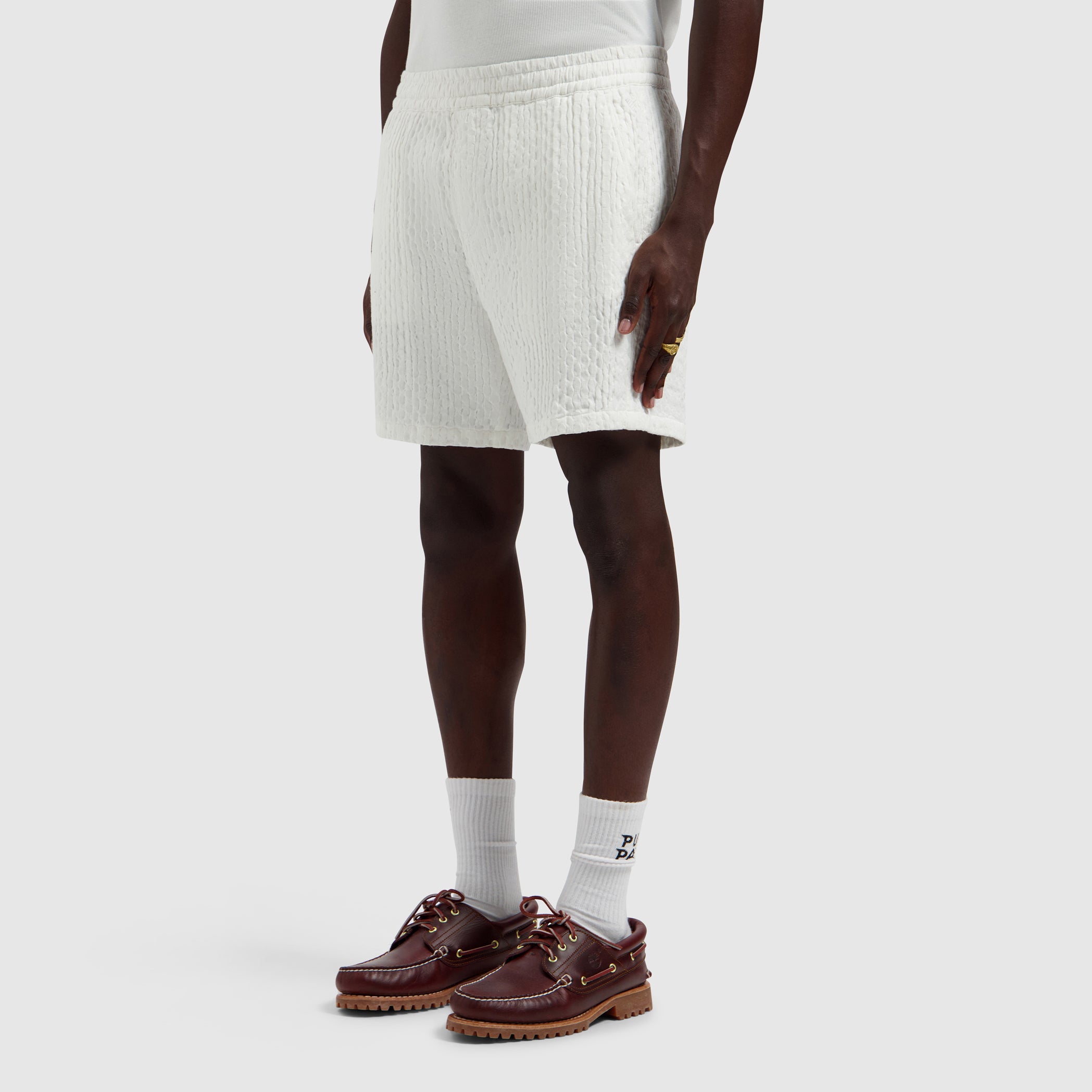 Structured Dobby Weave Shorts | Off White