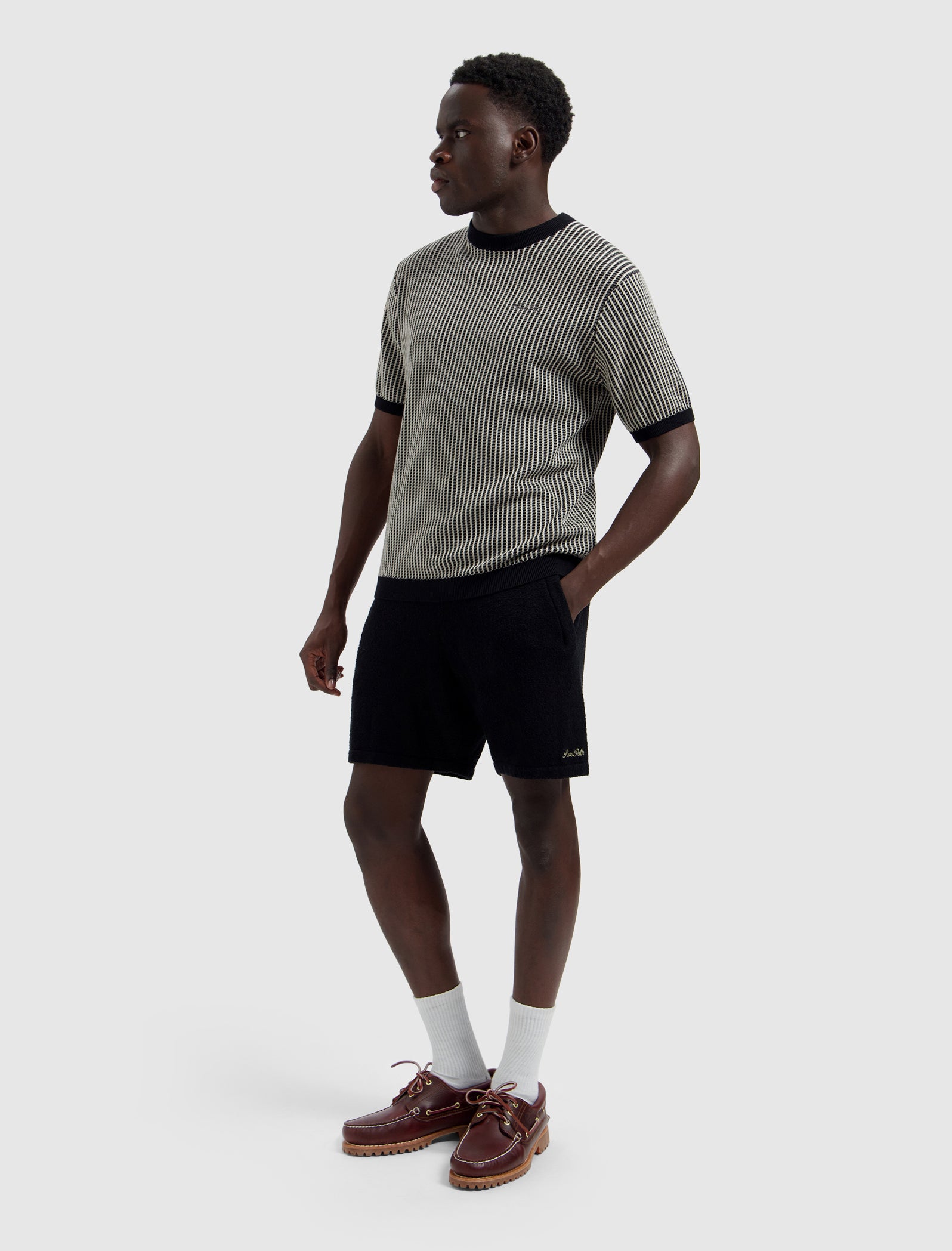 Bouclé Knit Shorts | Black