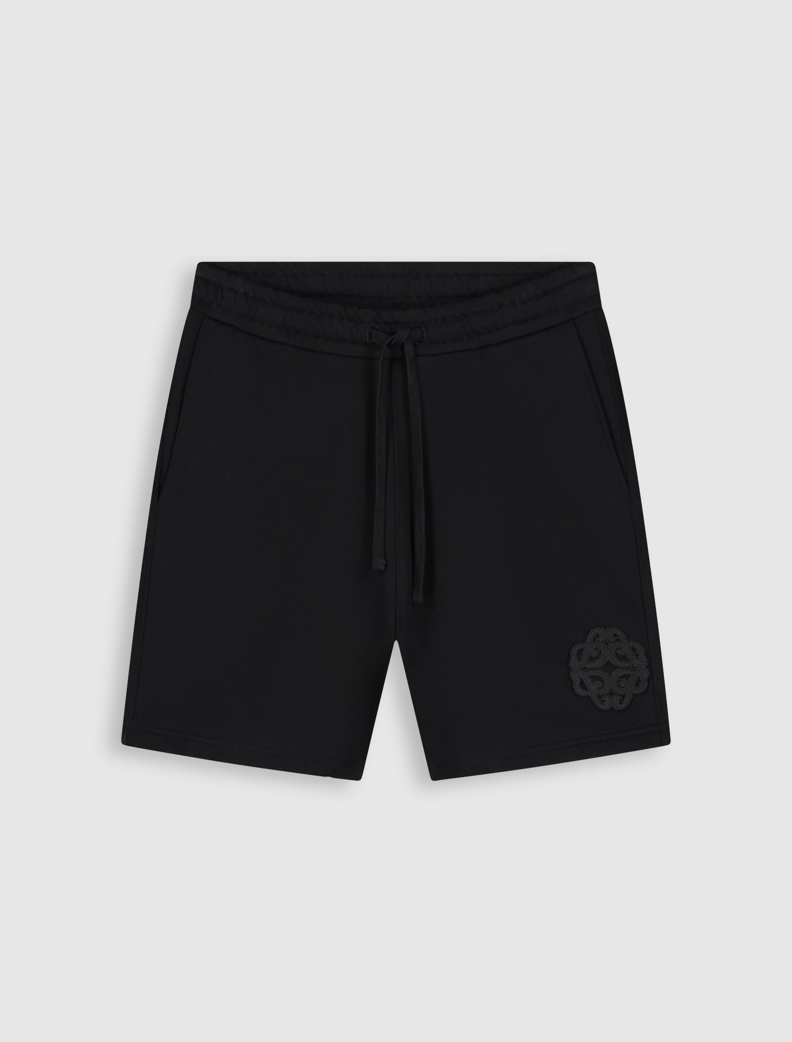Emblem Badge Sweat Shorts | Black