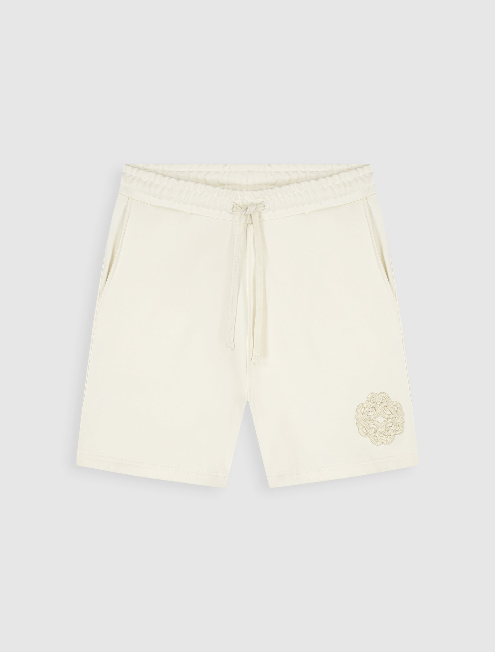 Emblem Badge Sweat Shorts | Ecru