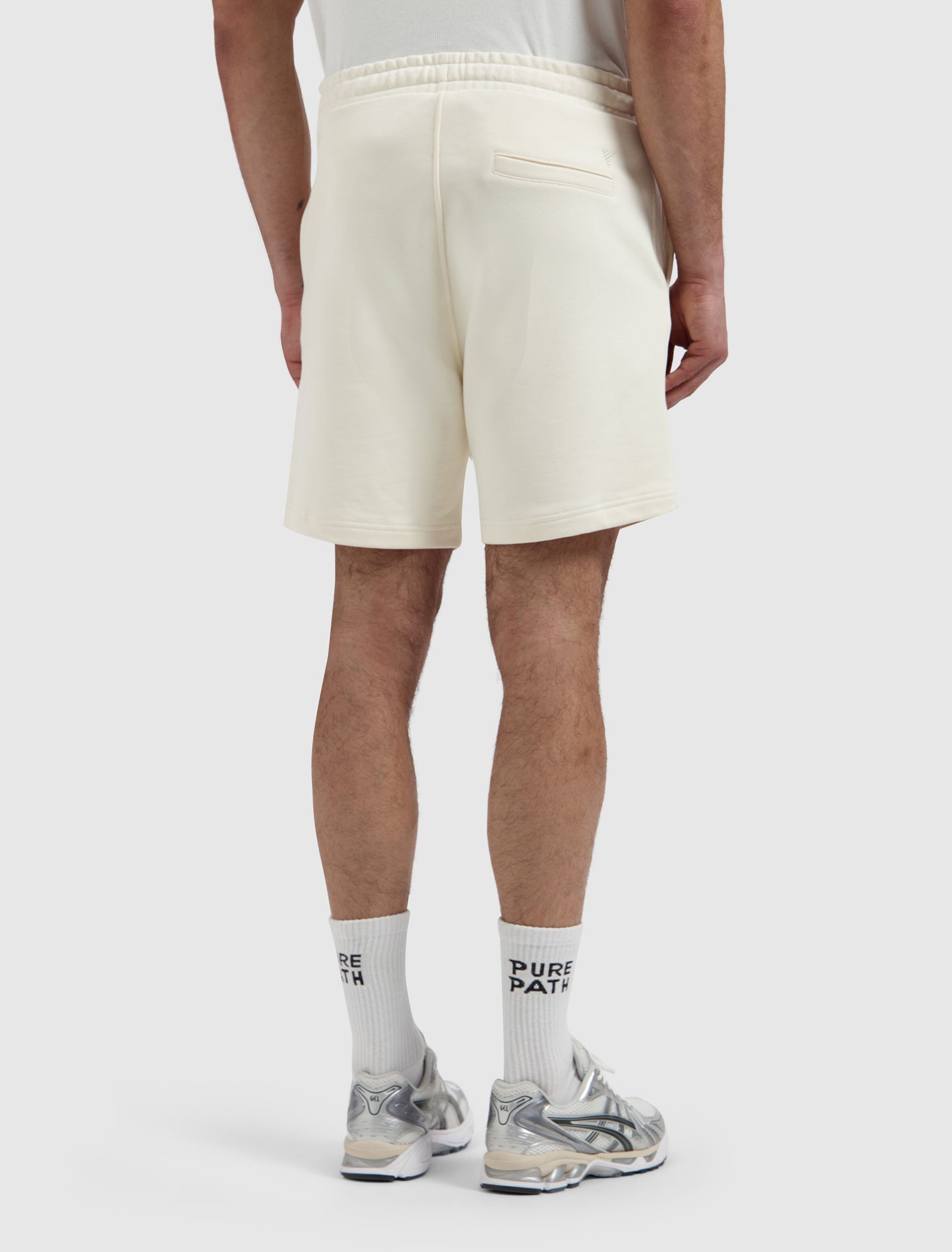 Emblem Badge Sweat Shorts | Ecru