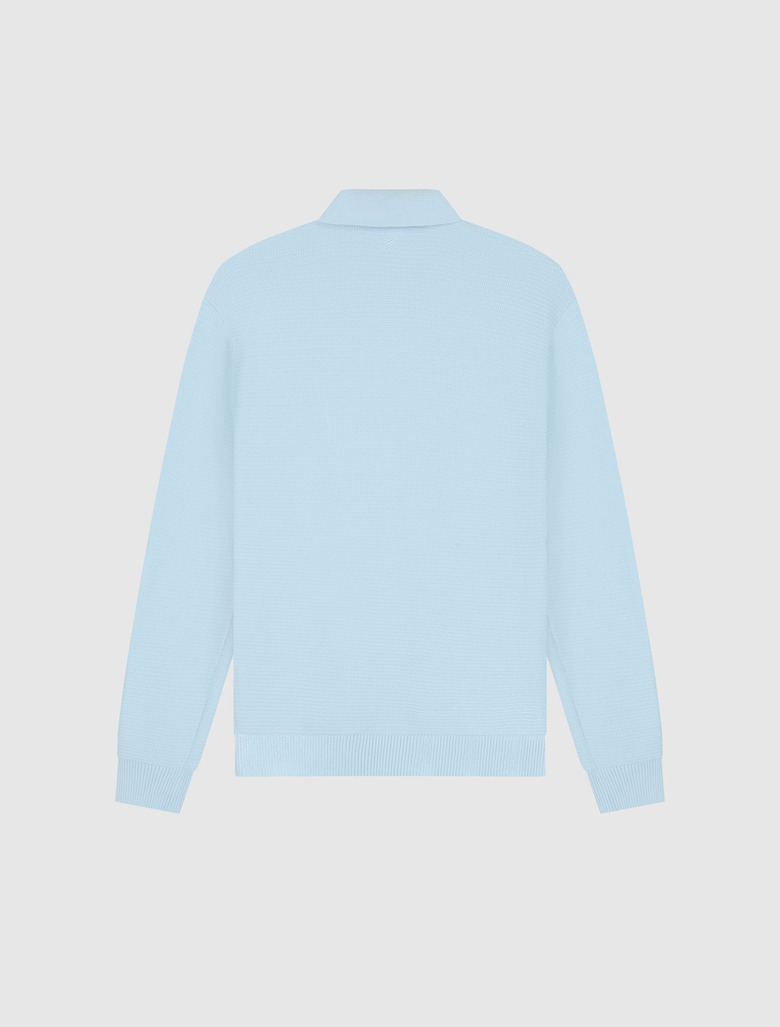 Embroidered Braided Knit Polo | Sky Blue
