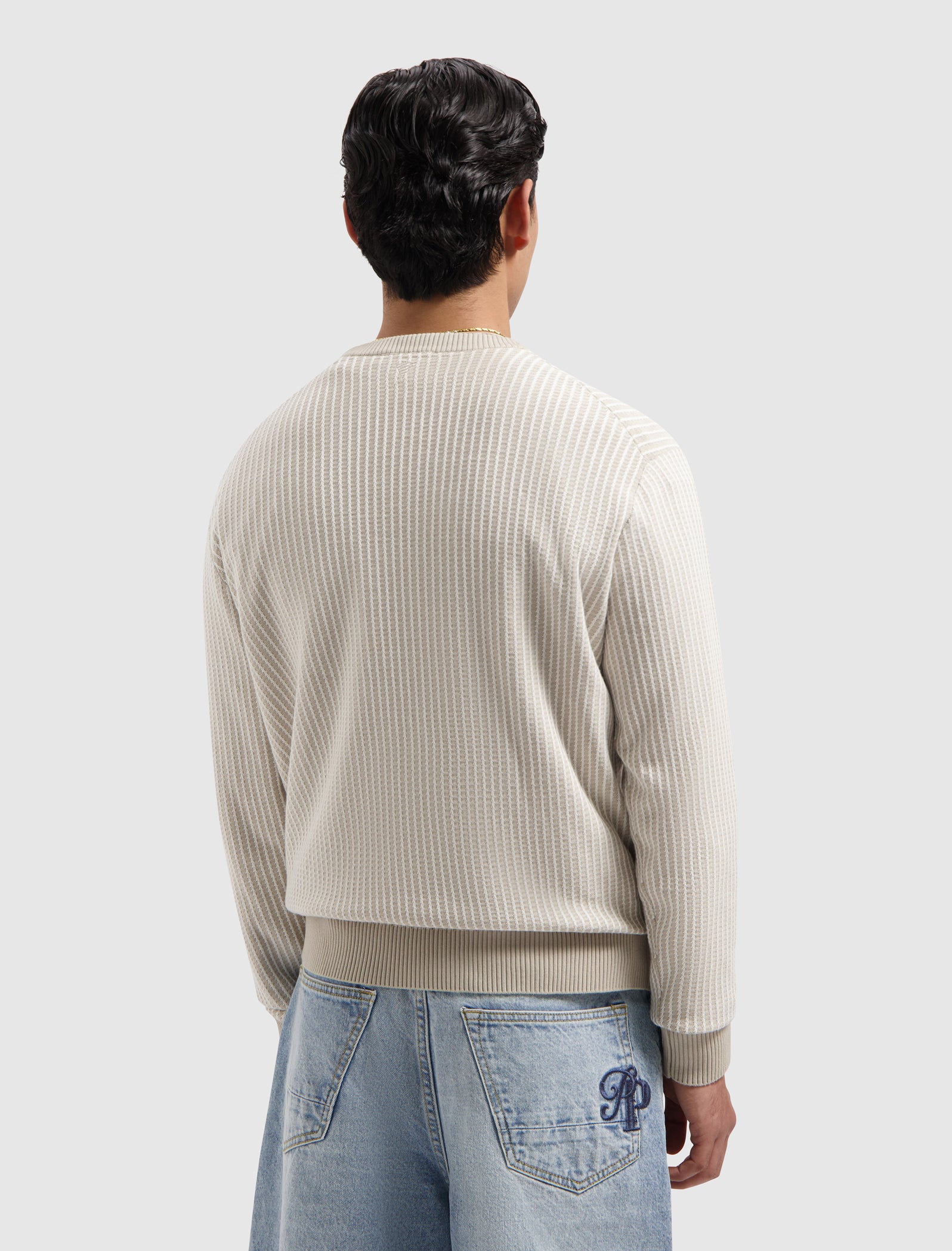 Ladder Stitch Knit Sweater | Sand