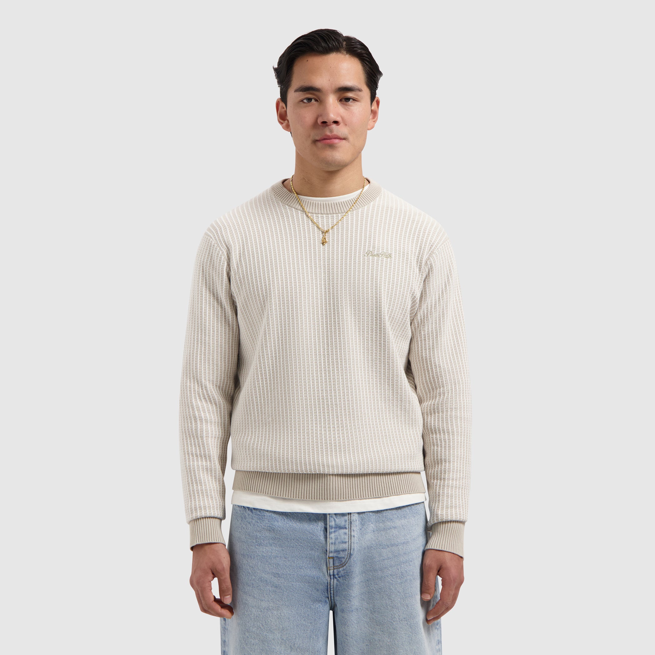 Ladder Stitch Knit Sweater | Sand