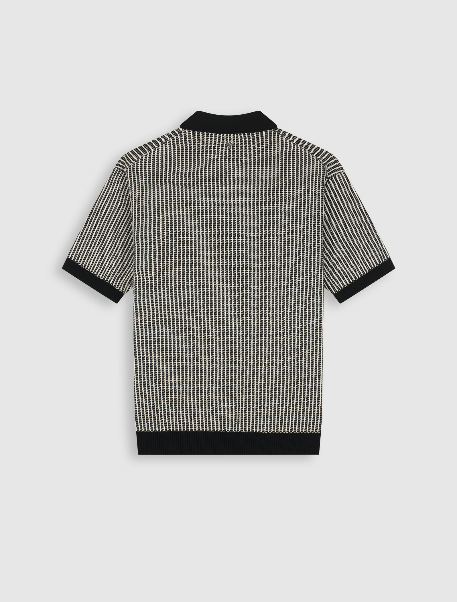 Ladder Stitch Knit Polo | Black