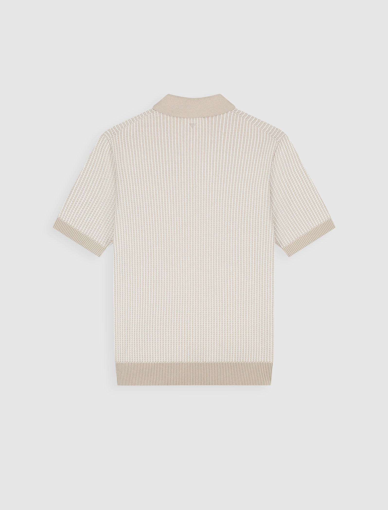 Ladder Stitch Knit Polo | Sand