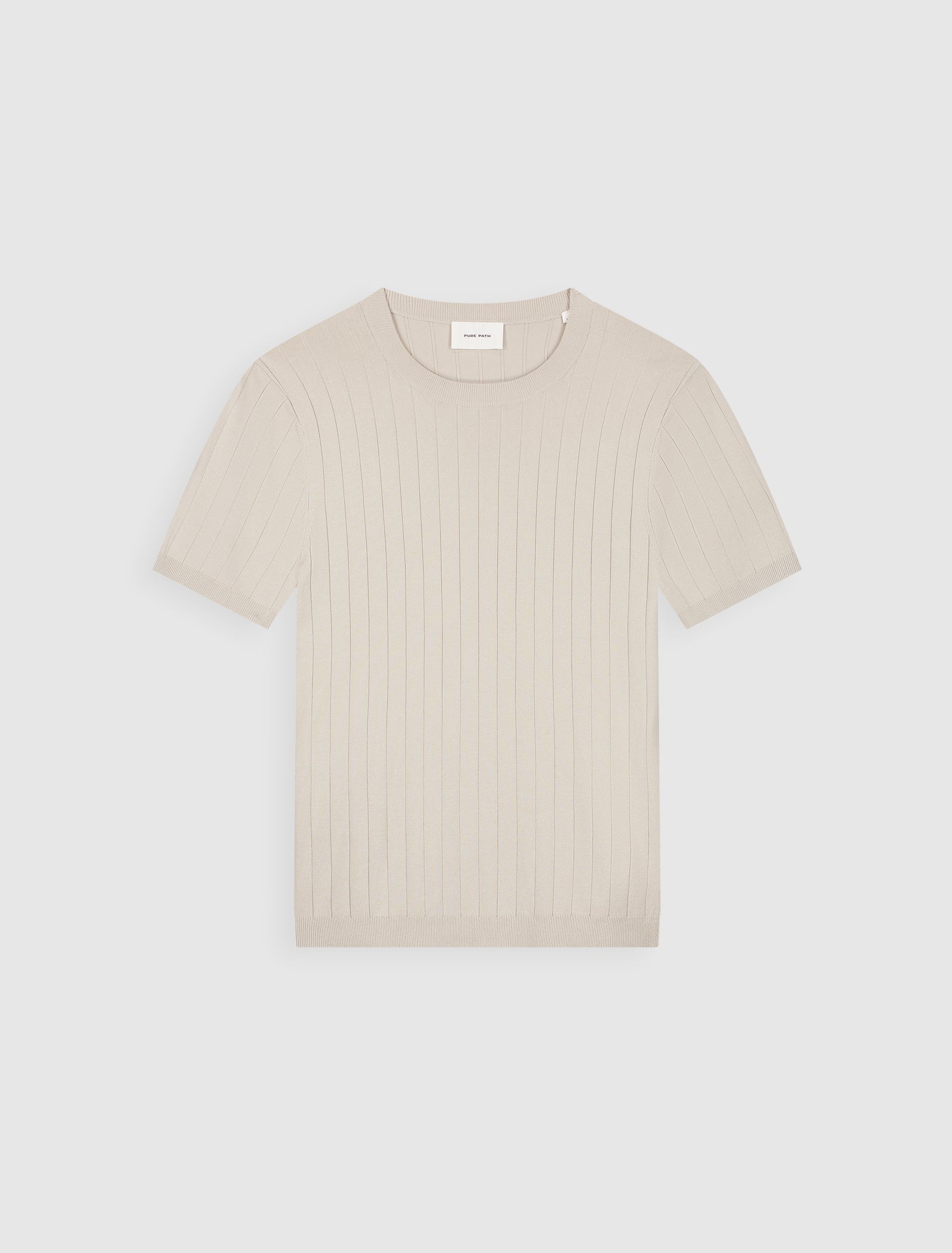 Drop-needle Knit T-shirt | Sand