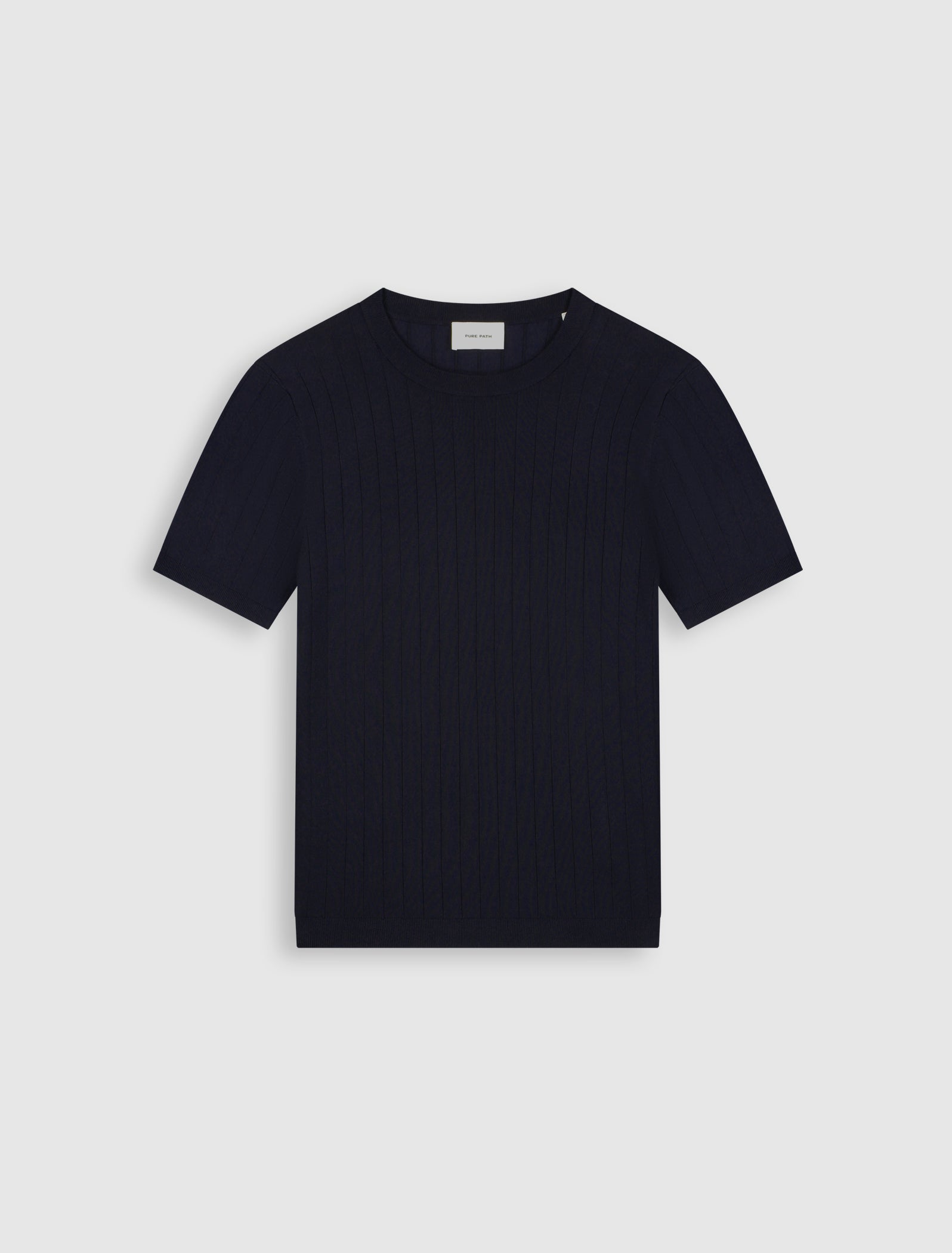 Drop-needle Knit T-shirt | Dark Navy