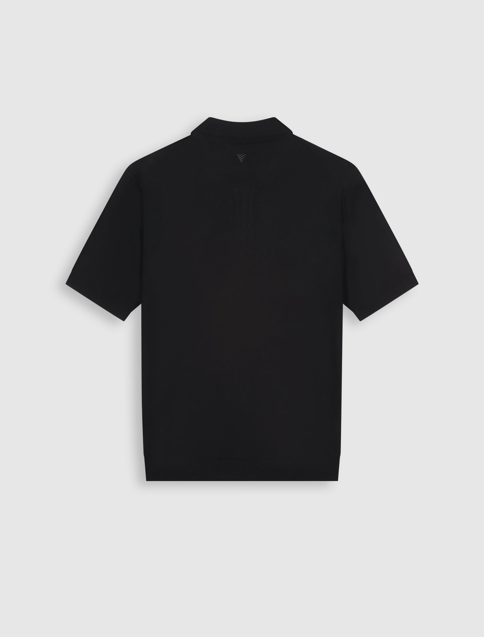 Half-zip Flat Knit Polo | Black