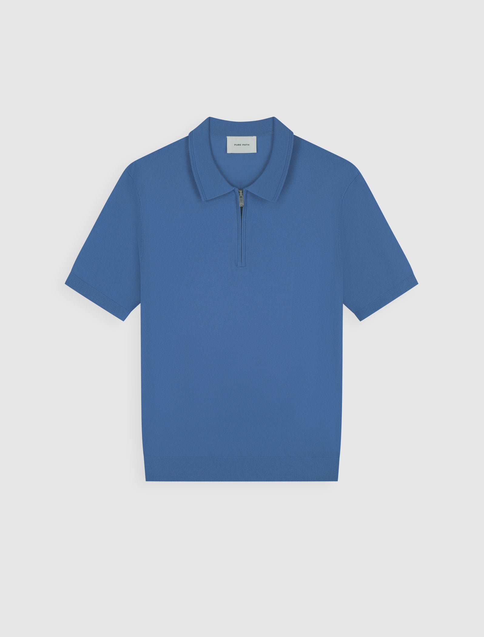 Half-zip Flat Knit Polo | Faded Cobalt