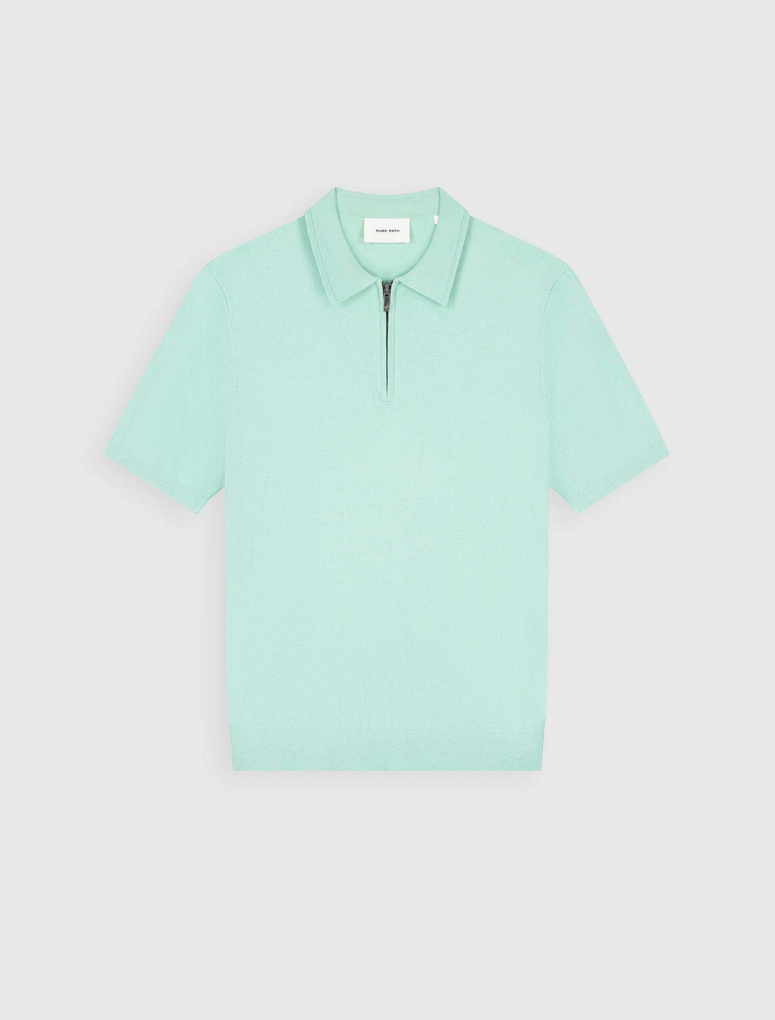Half-zip Flat Knit Polo | Mint