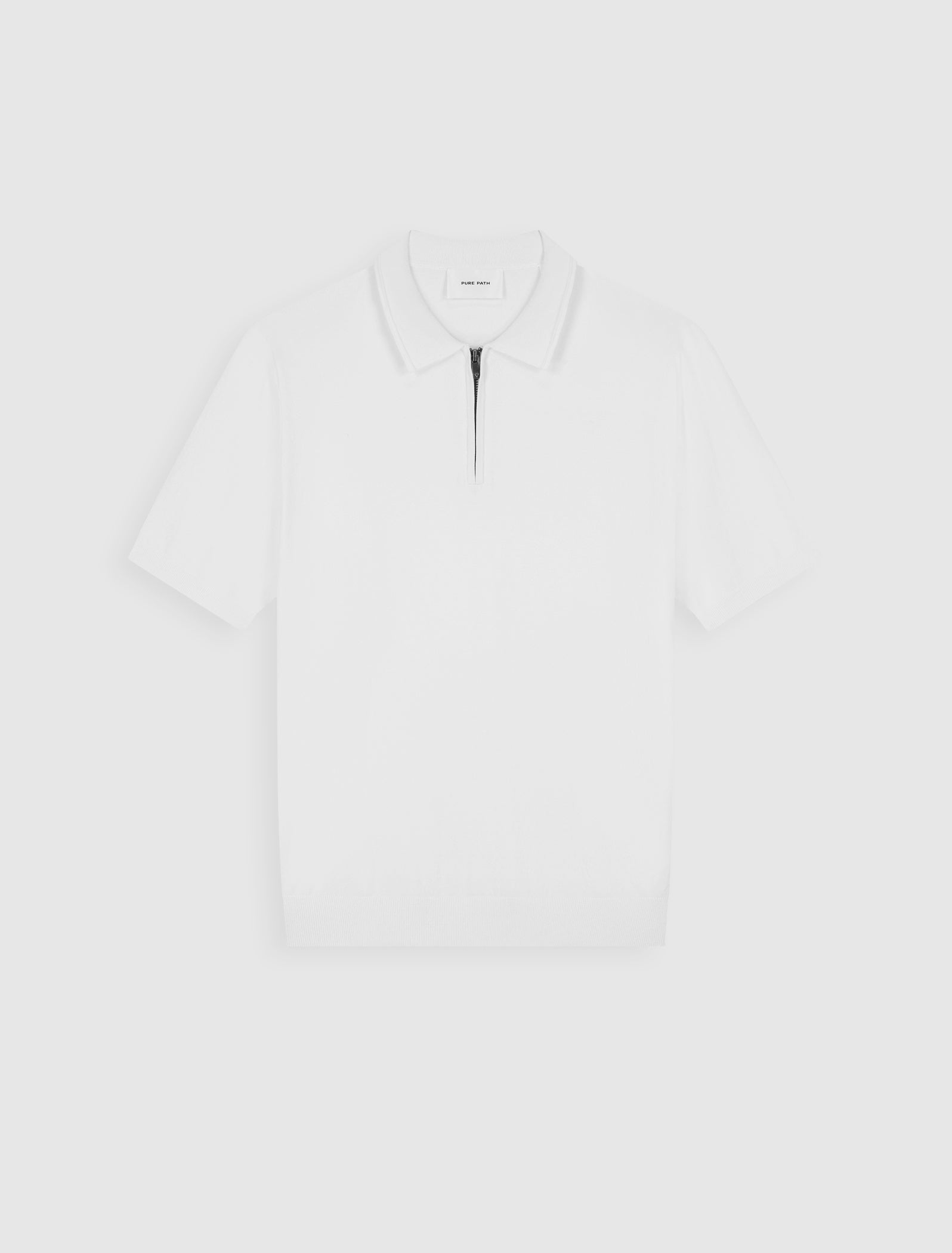 Half-zip Flat Knit Polo | Off White