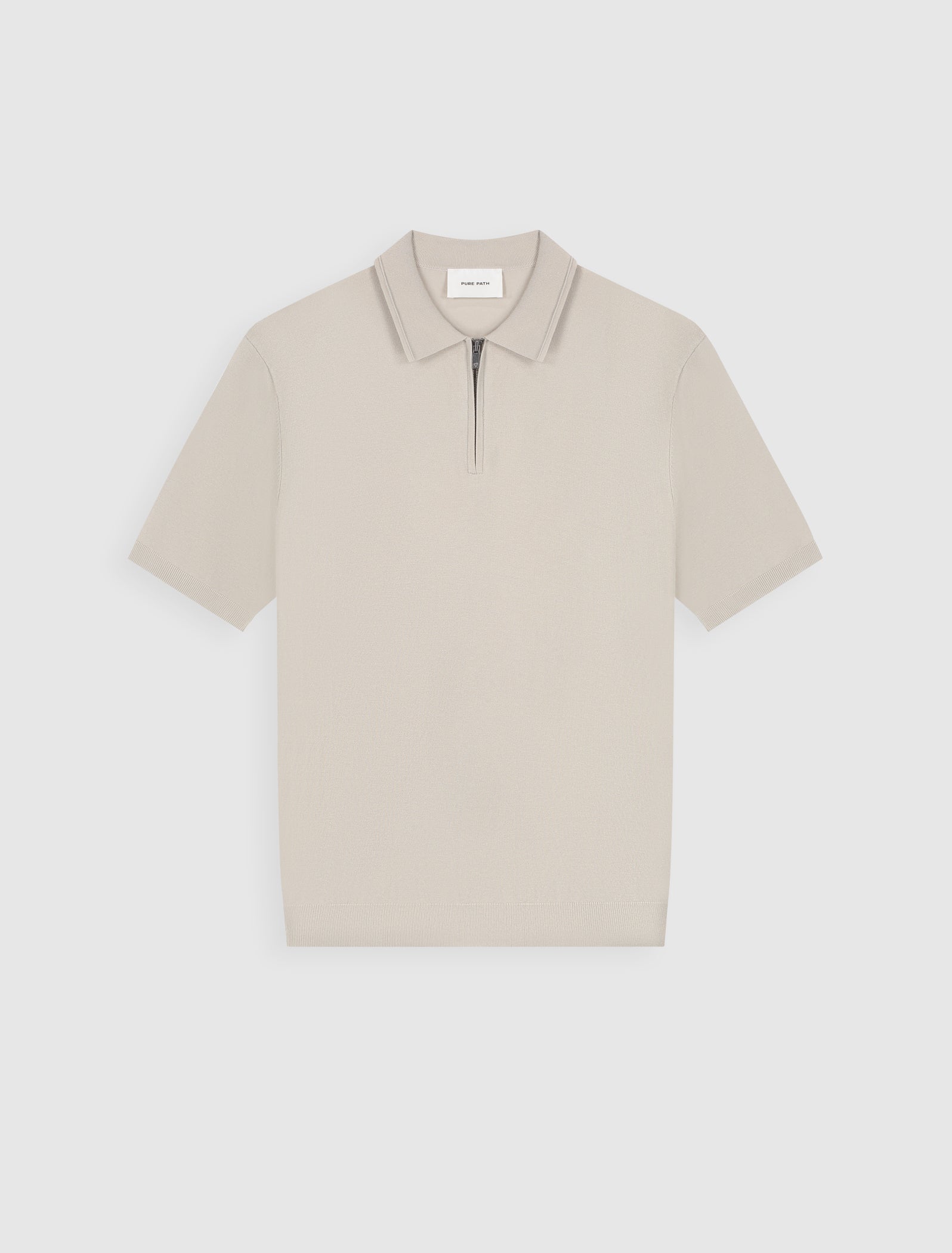 Half-zip Flat Knit Polo | Sand