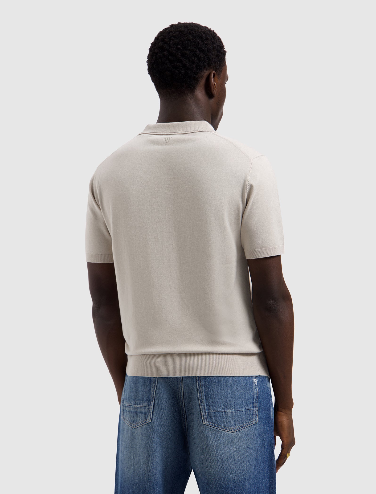 Half-zip Flat Knit Polo | Sand