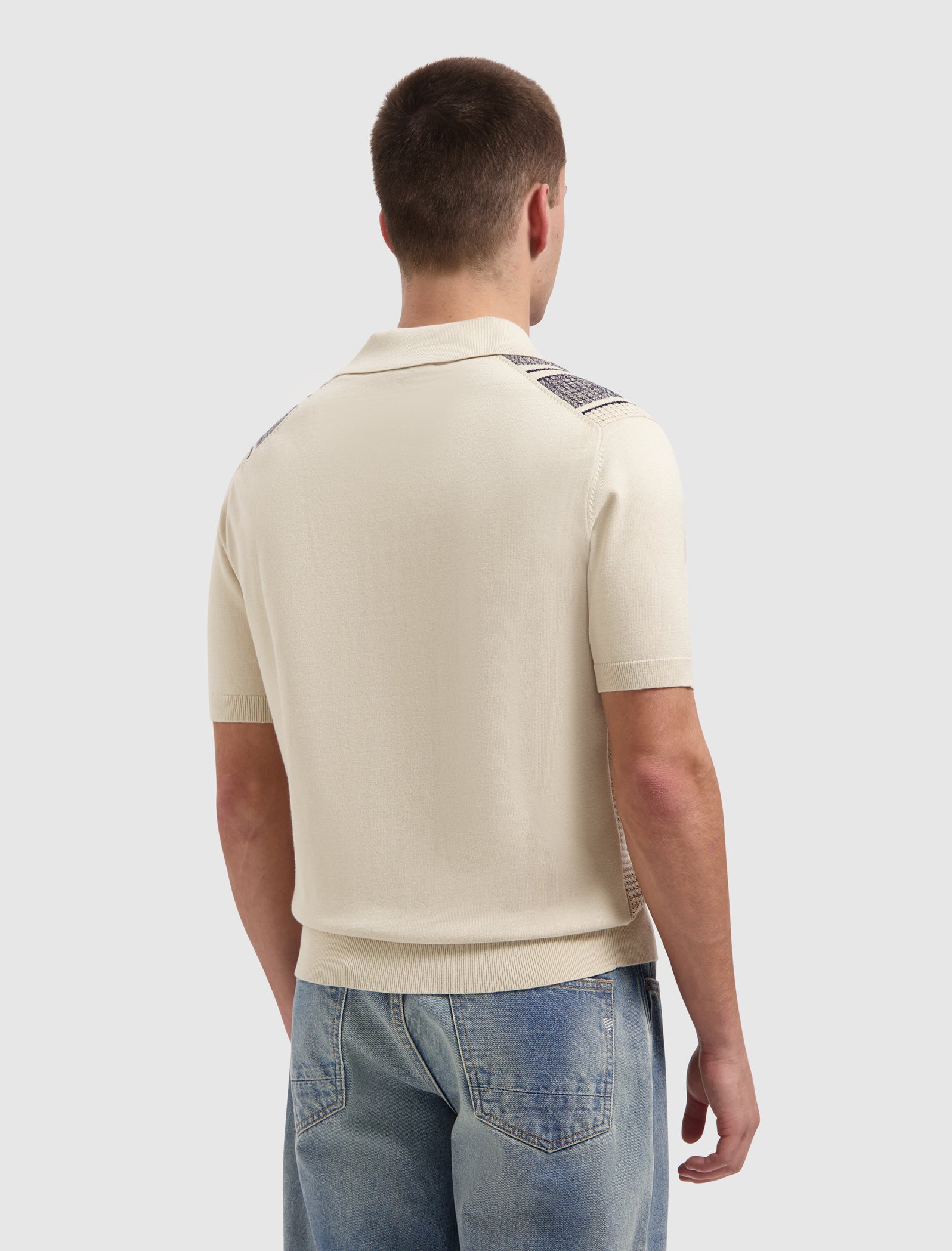 Ripley Jacquard Knit Shirt | Ecru