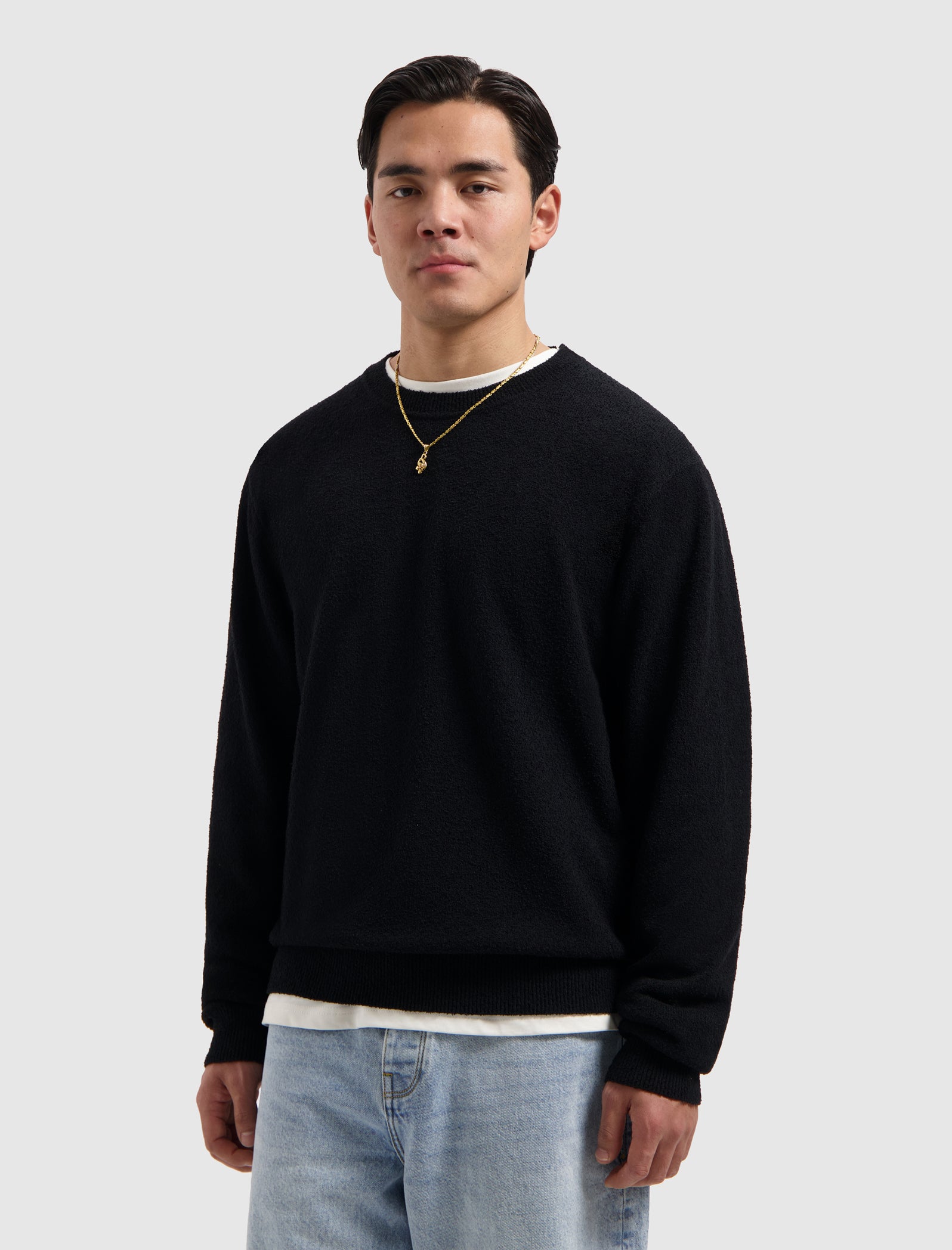 Bouclé Knit Sweater | Black