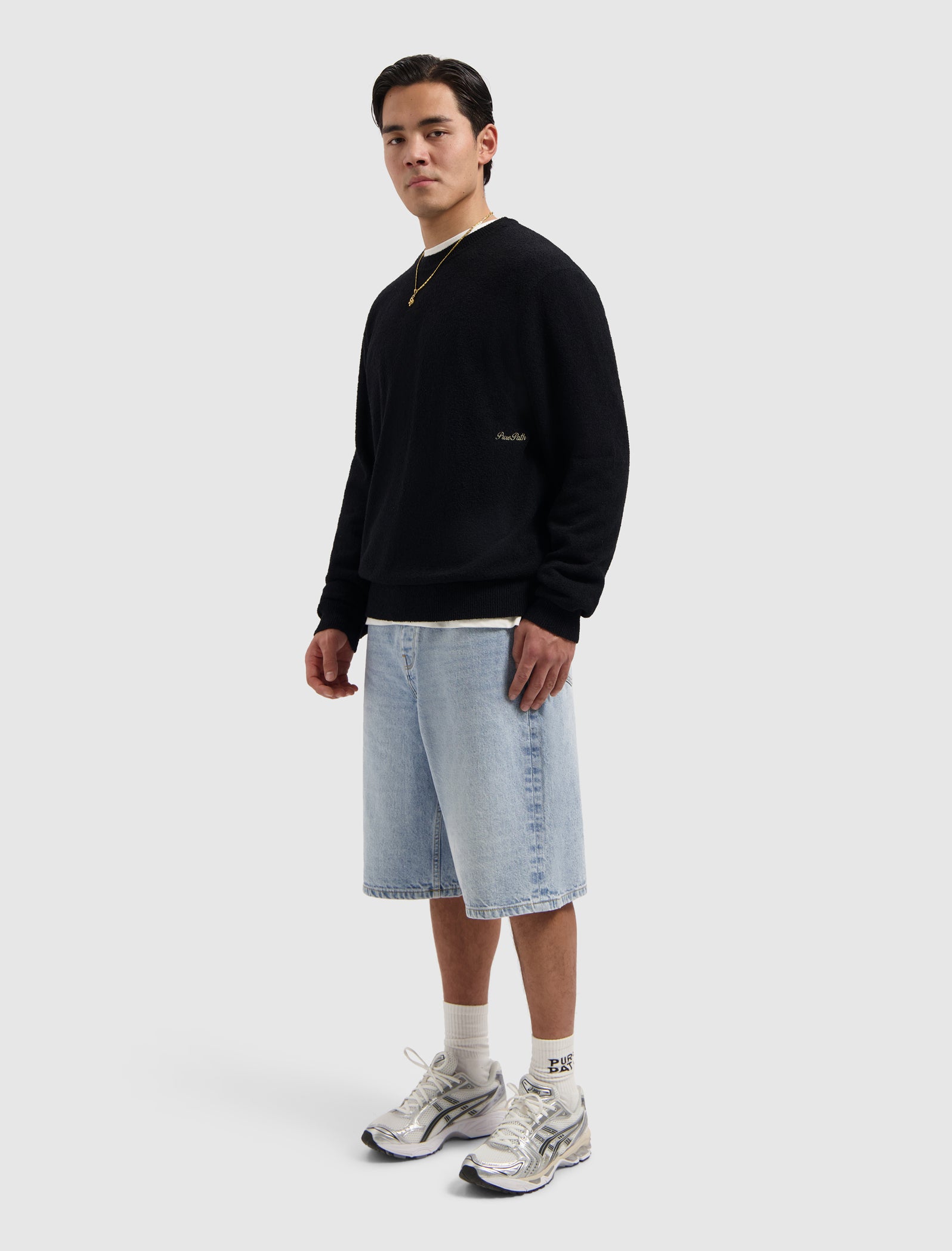 Bouclé Knit Sweater | Black