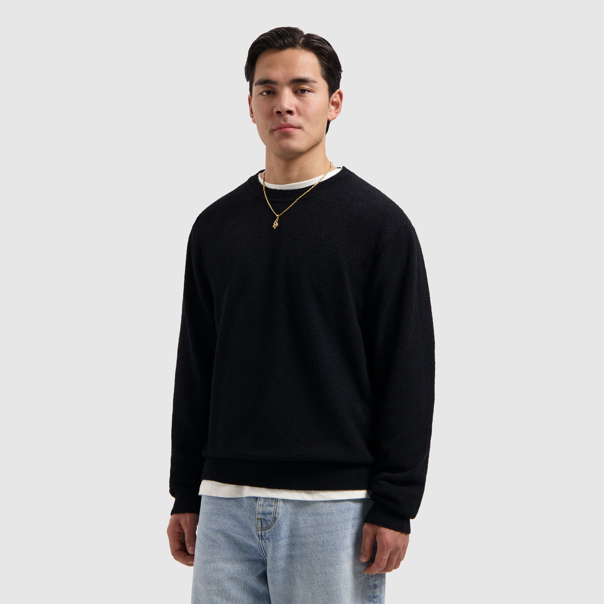 Bouclé Knit Sweater | Black