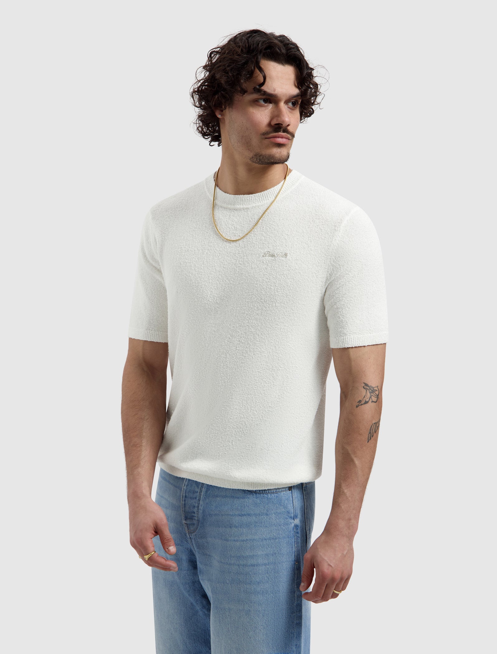 Bouclé Knit T-shirt | Off White