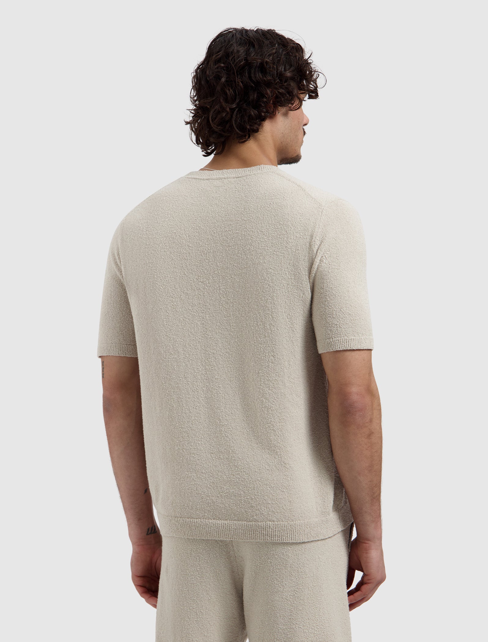 Bouclé Knit T-shirt | Sand