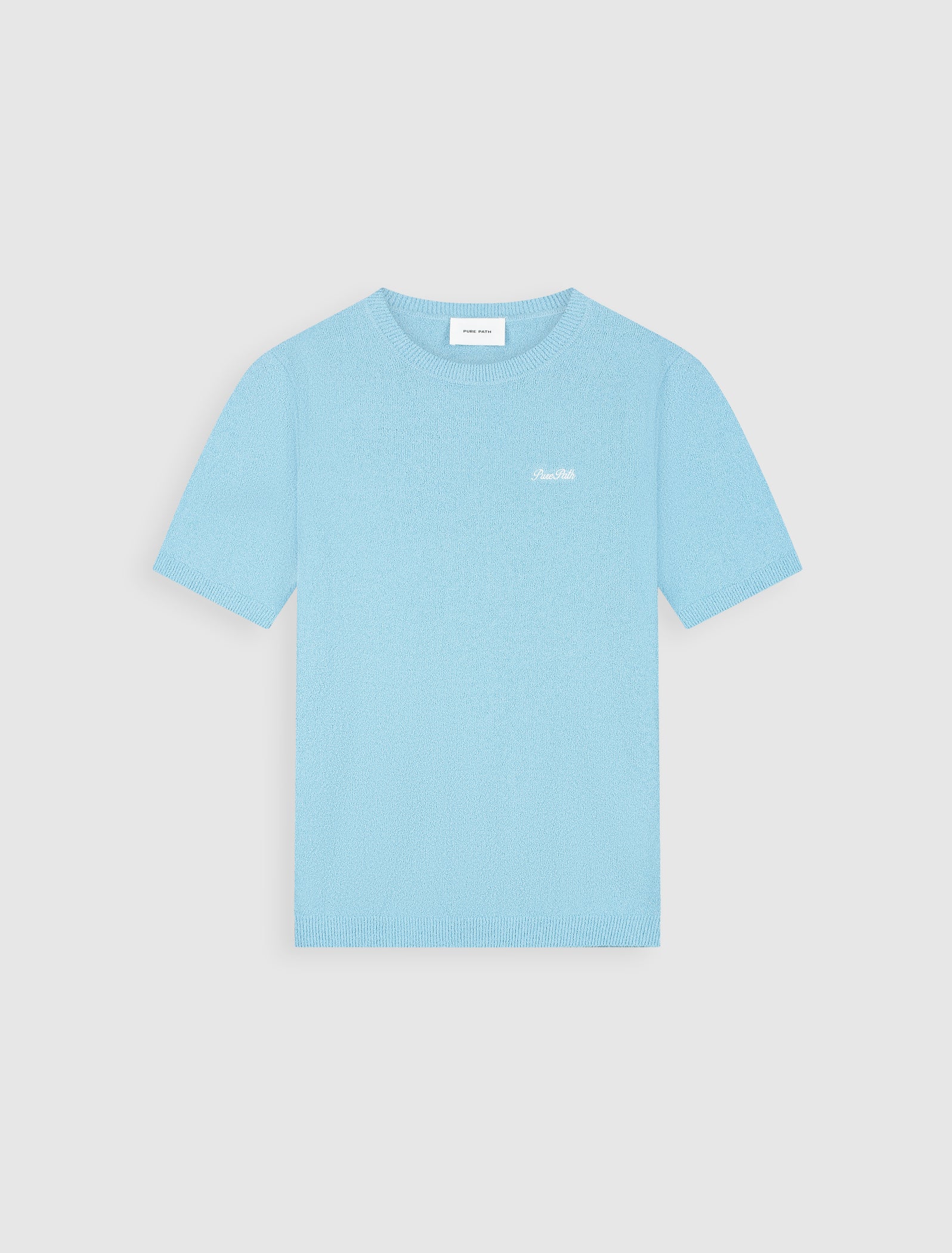 Bouclé Knit T-shirt | Sky Blue