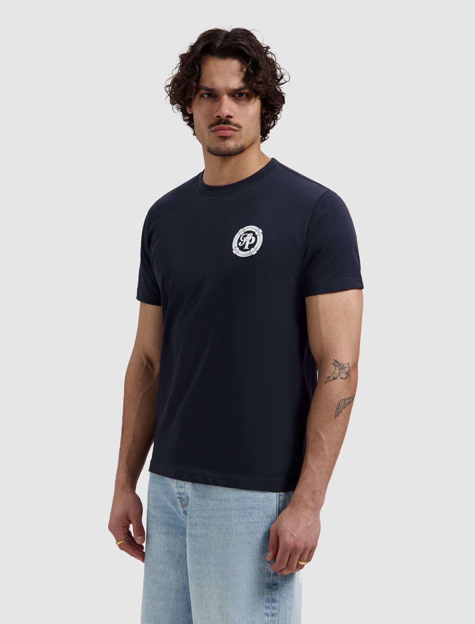 Buoy Initials T-shirt | Dark Navy
