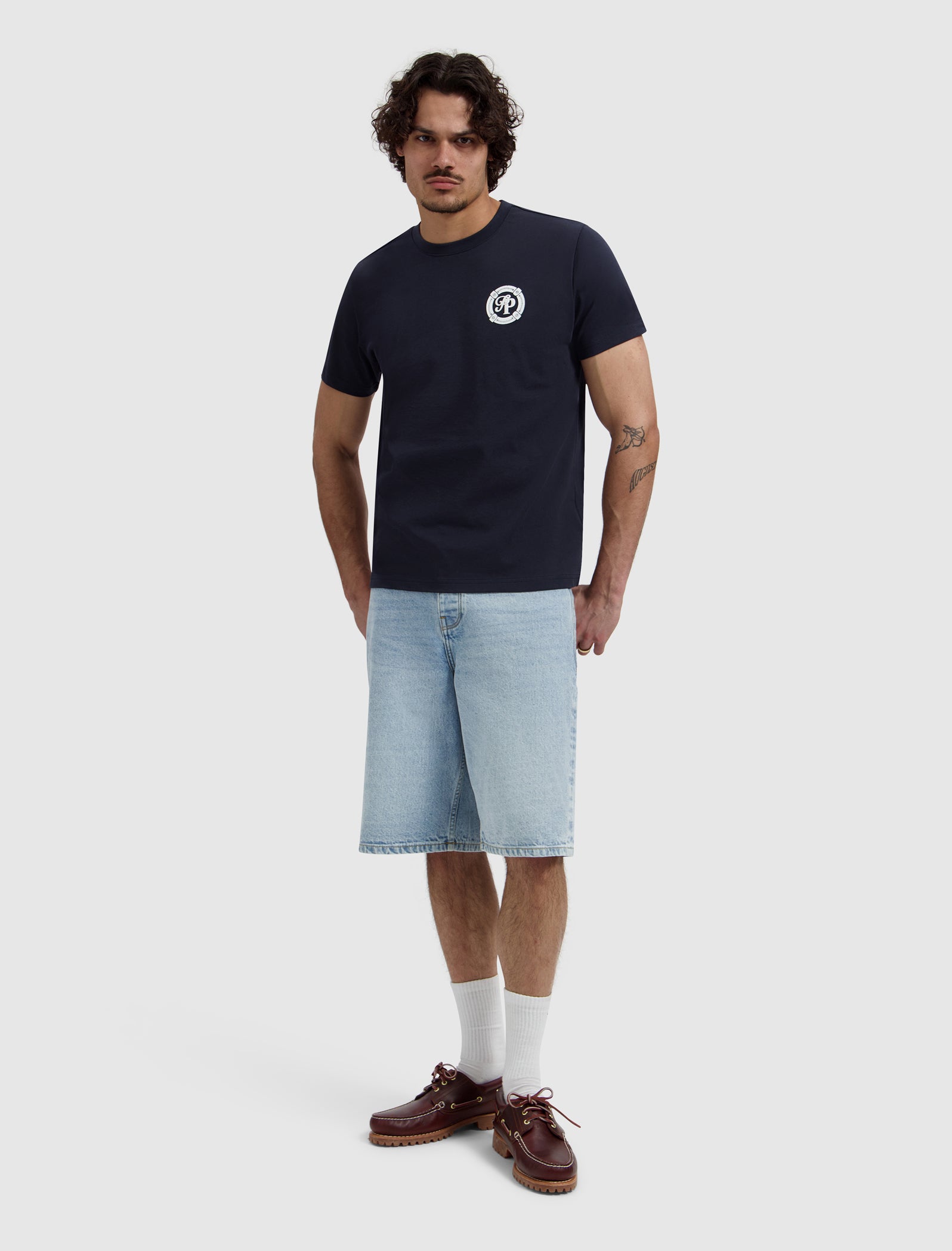 Buoy Initials T-shirt | Dark Navy