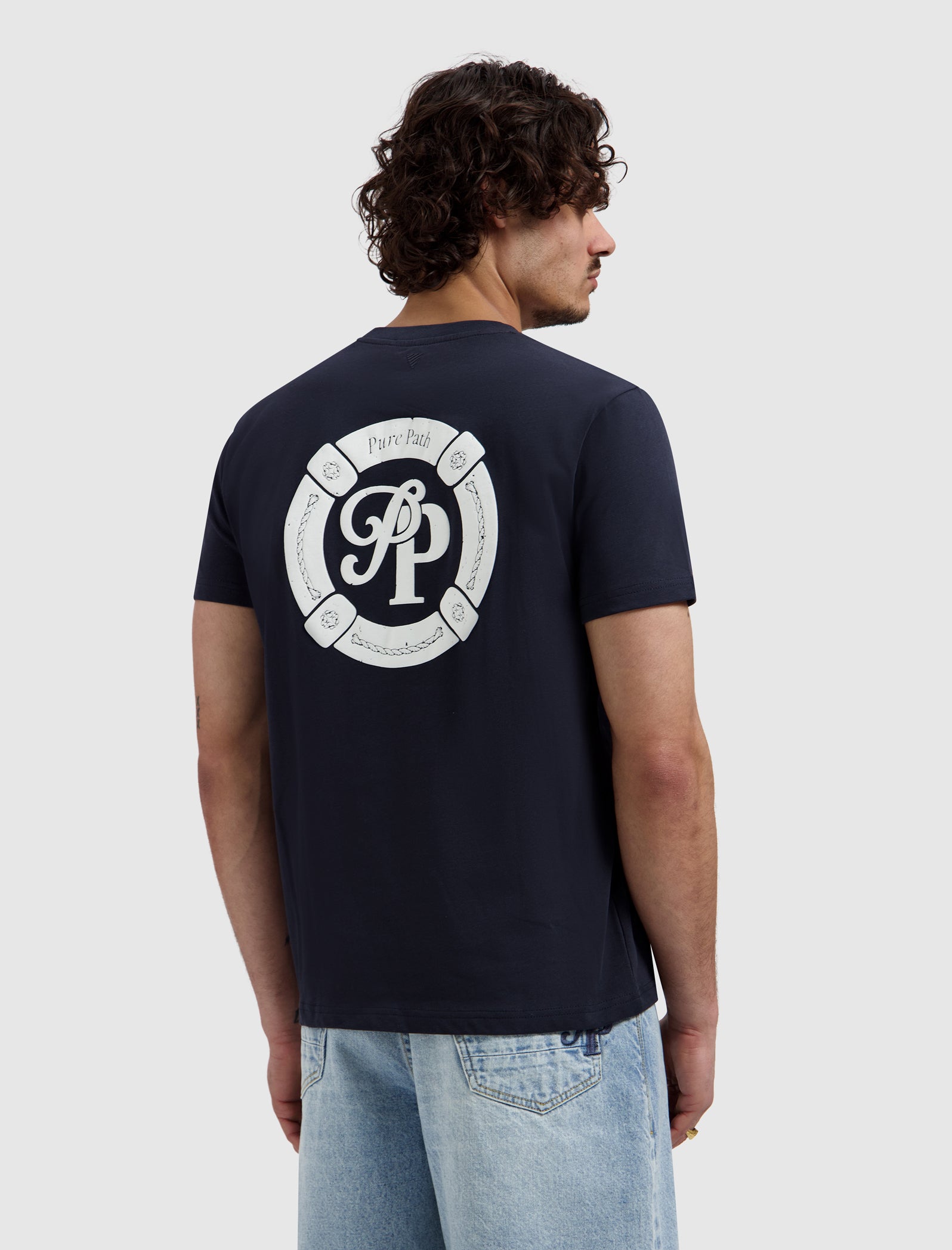 Buoy Initials T-shirt | Dark Navy