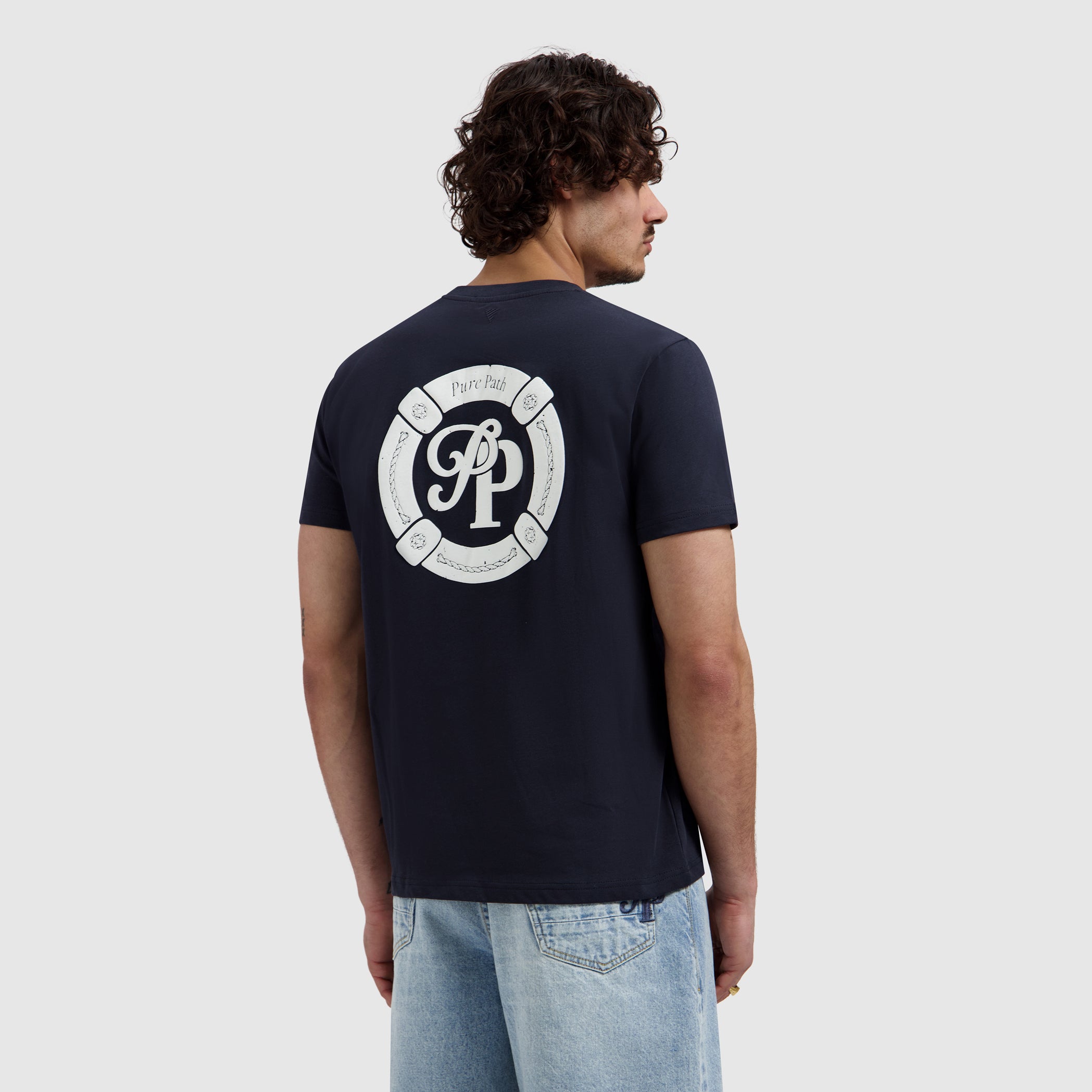Buoy Initials T-shirt | Dark Navy