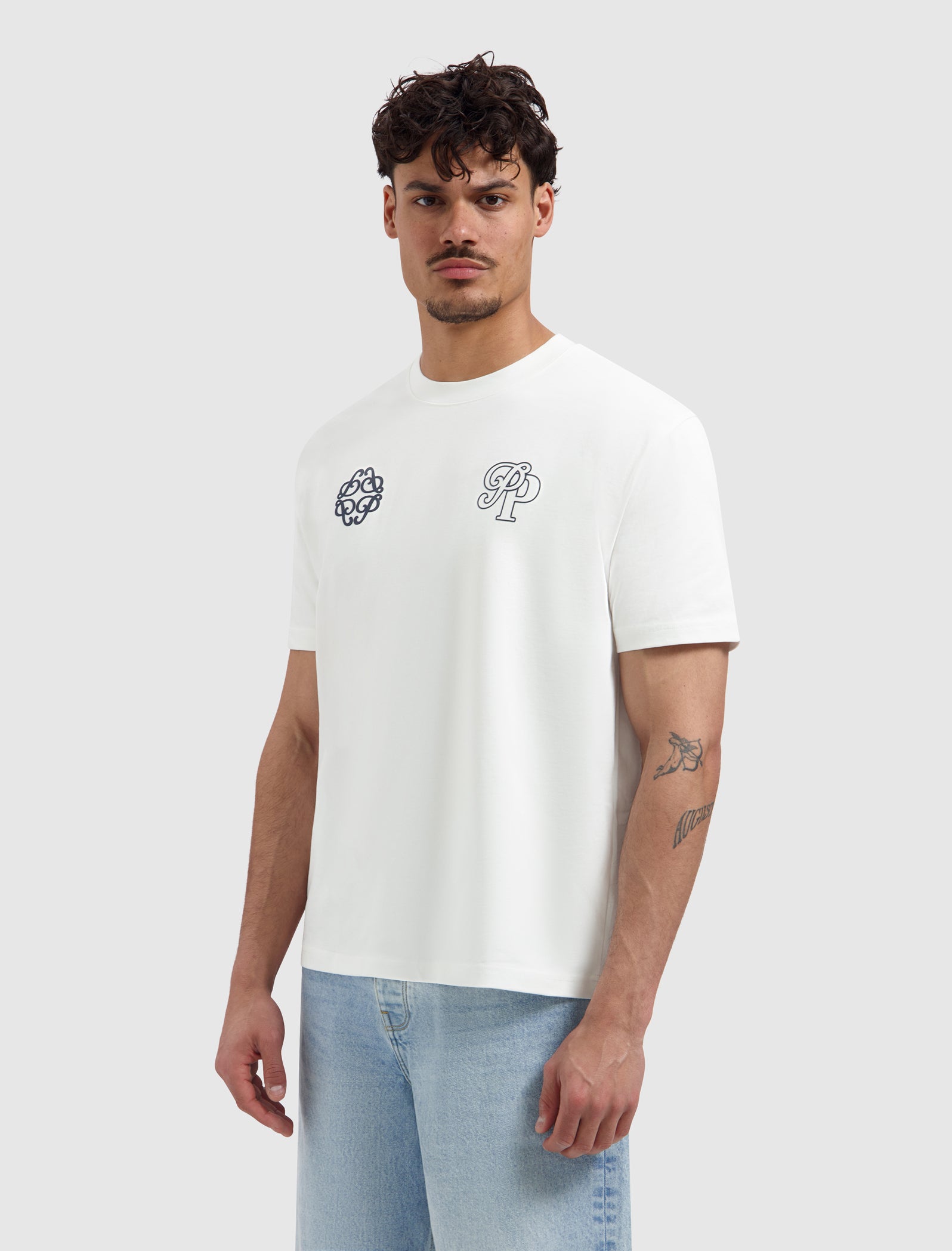 Initials Emblem Logo T-shirt | Off White