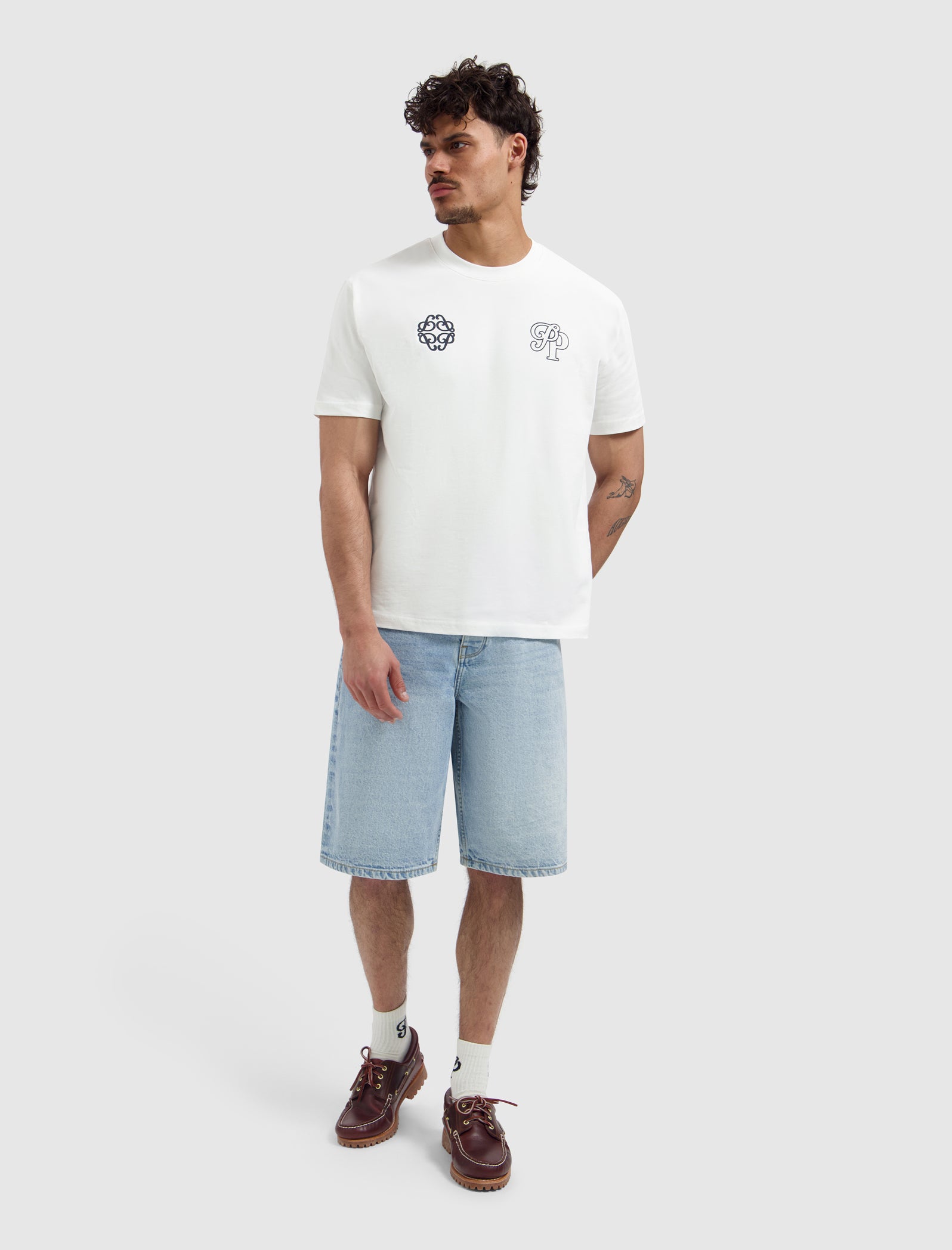 Initials Emblem Logo T-shirt | Off White