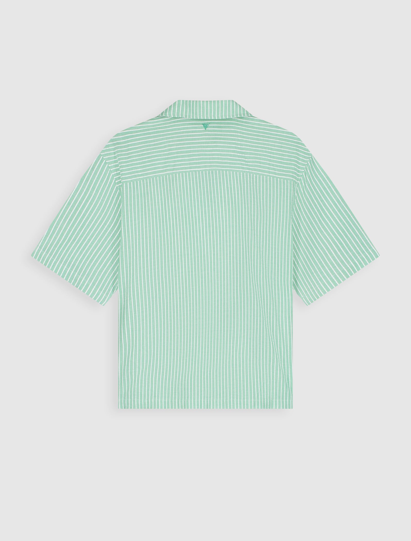 Striped Seersucker Shortsleeve Shirt | Emerald
