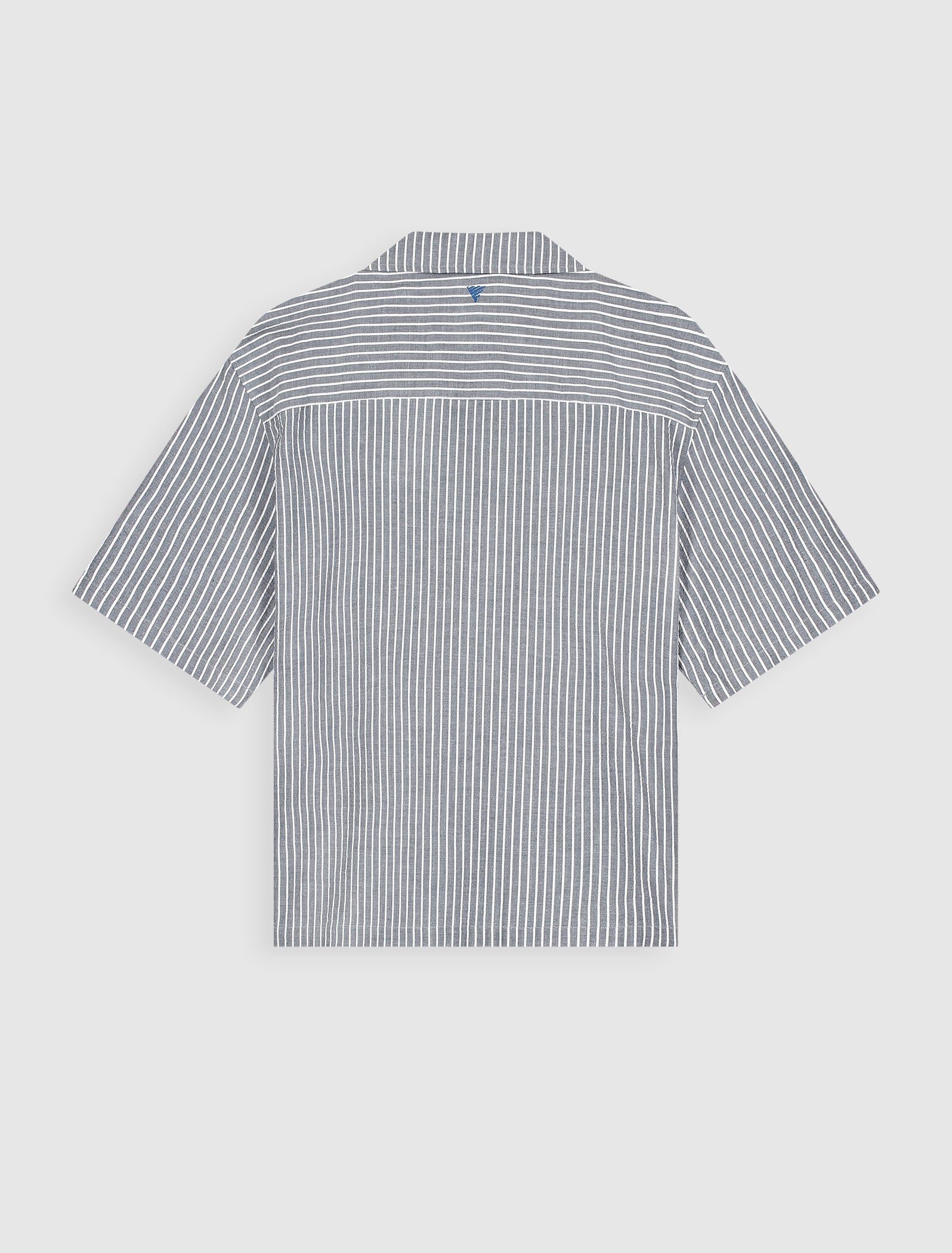 Striped Seersucker Shortsleeve Shirt | Dark Navy