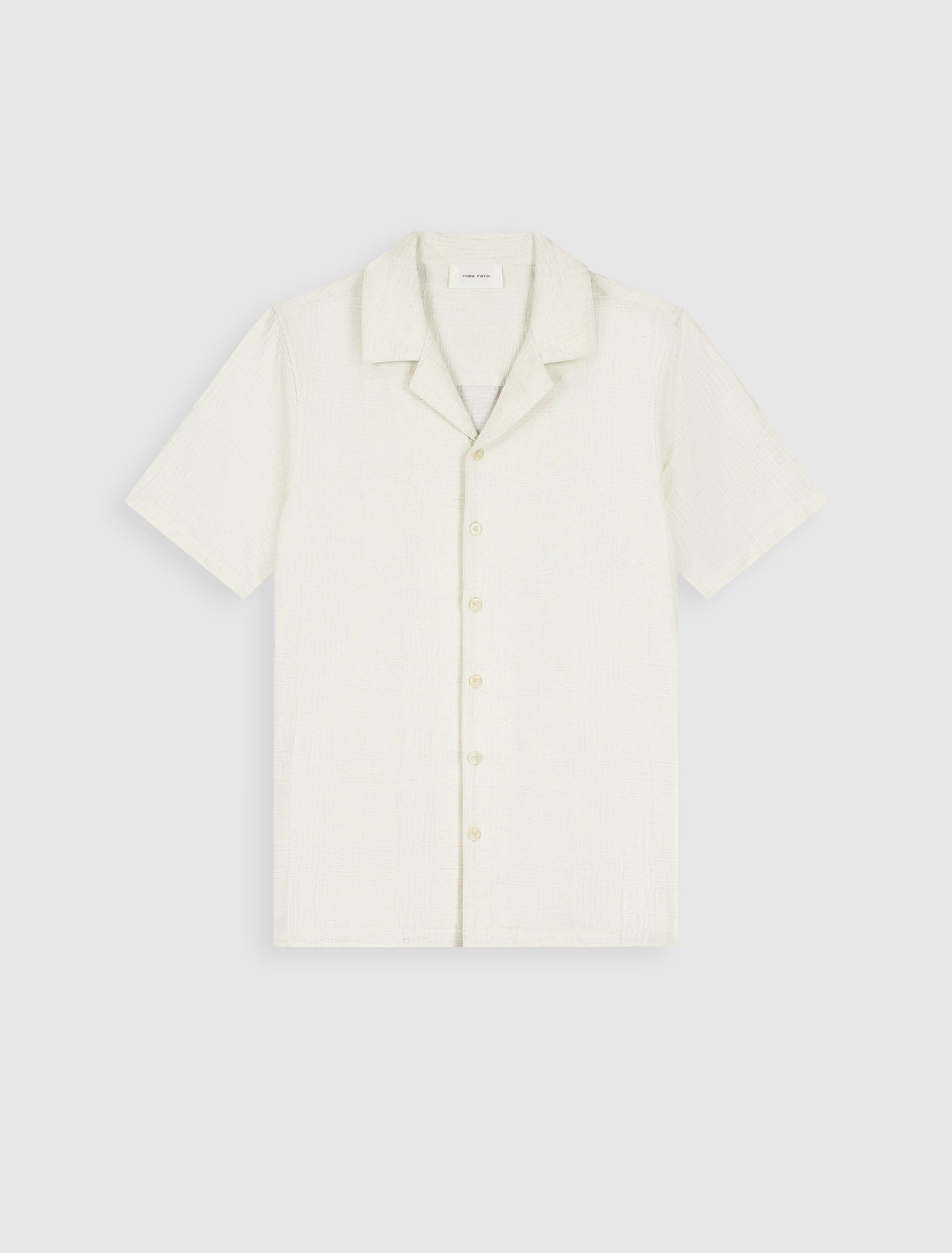 Structured Check Shortsleeve Shirt | Ecru