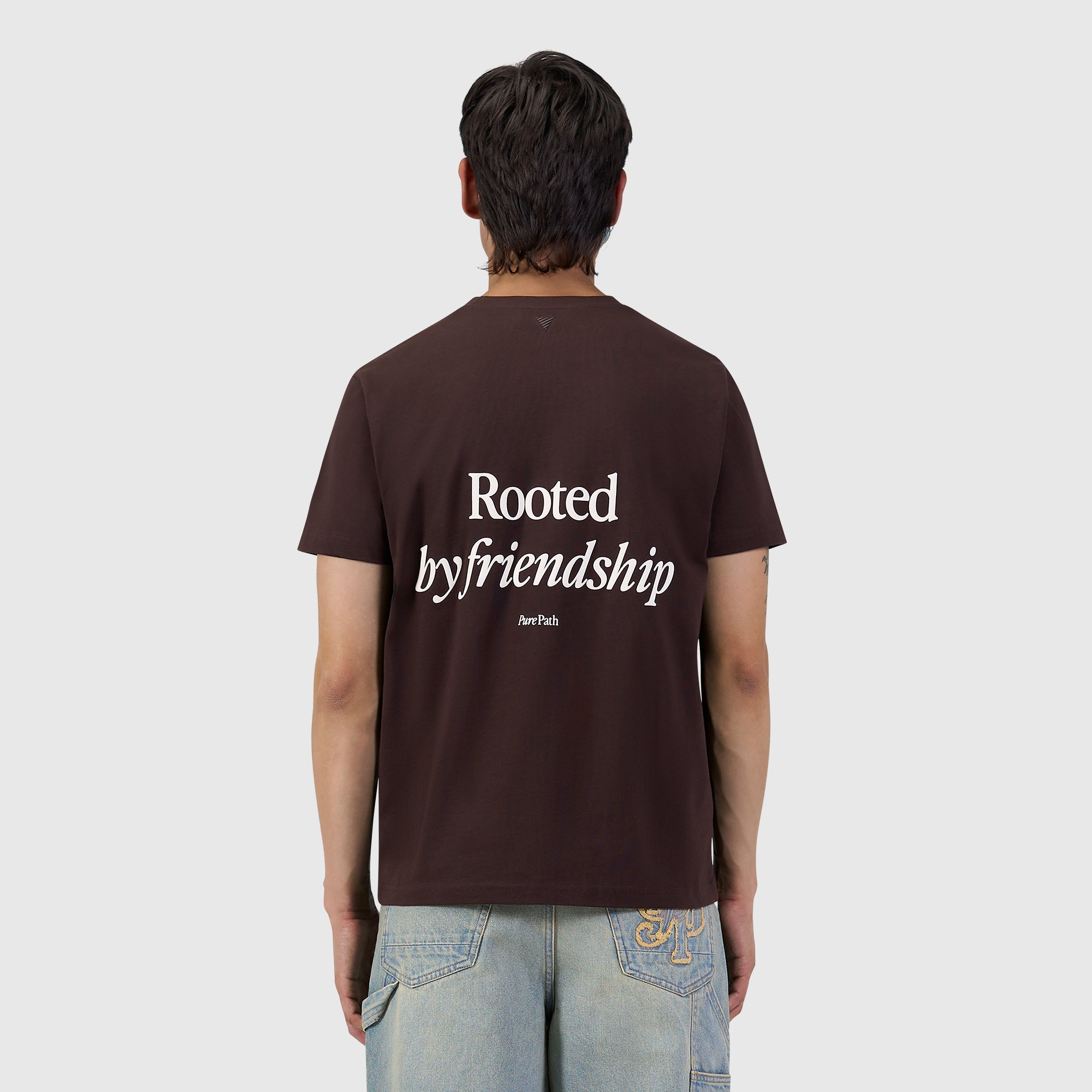 Rooted By Friendship T-shirt | Dark Brown