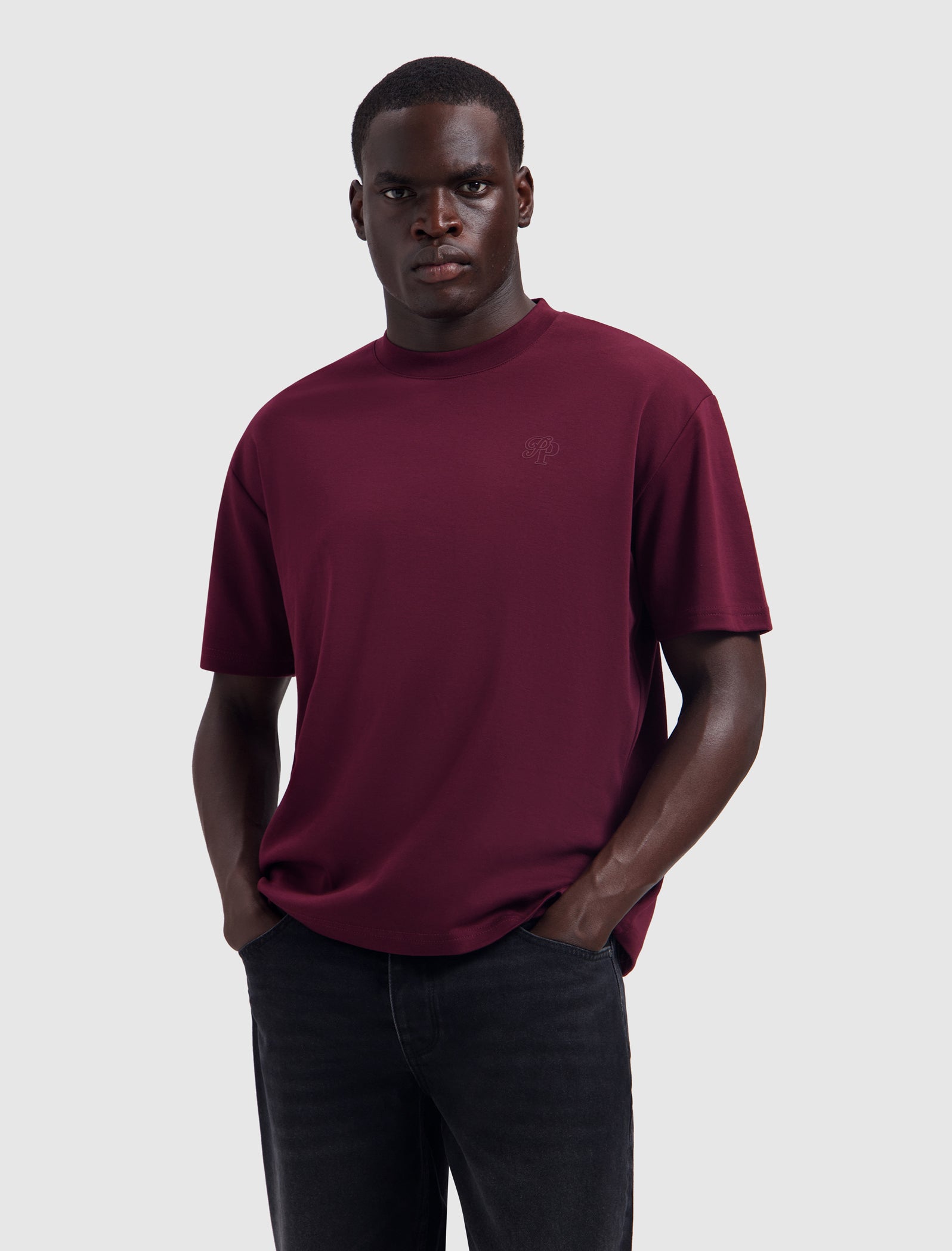 Essential Initials T-shirt | Wine Red