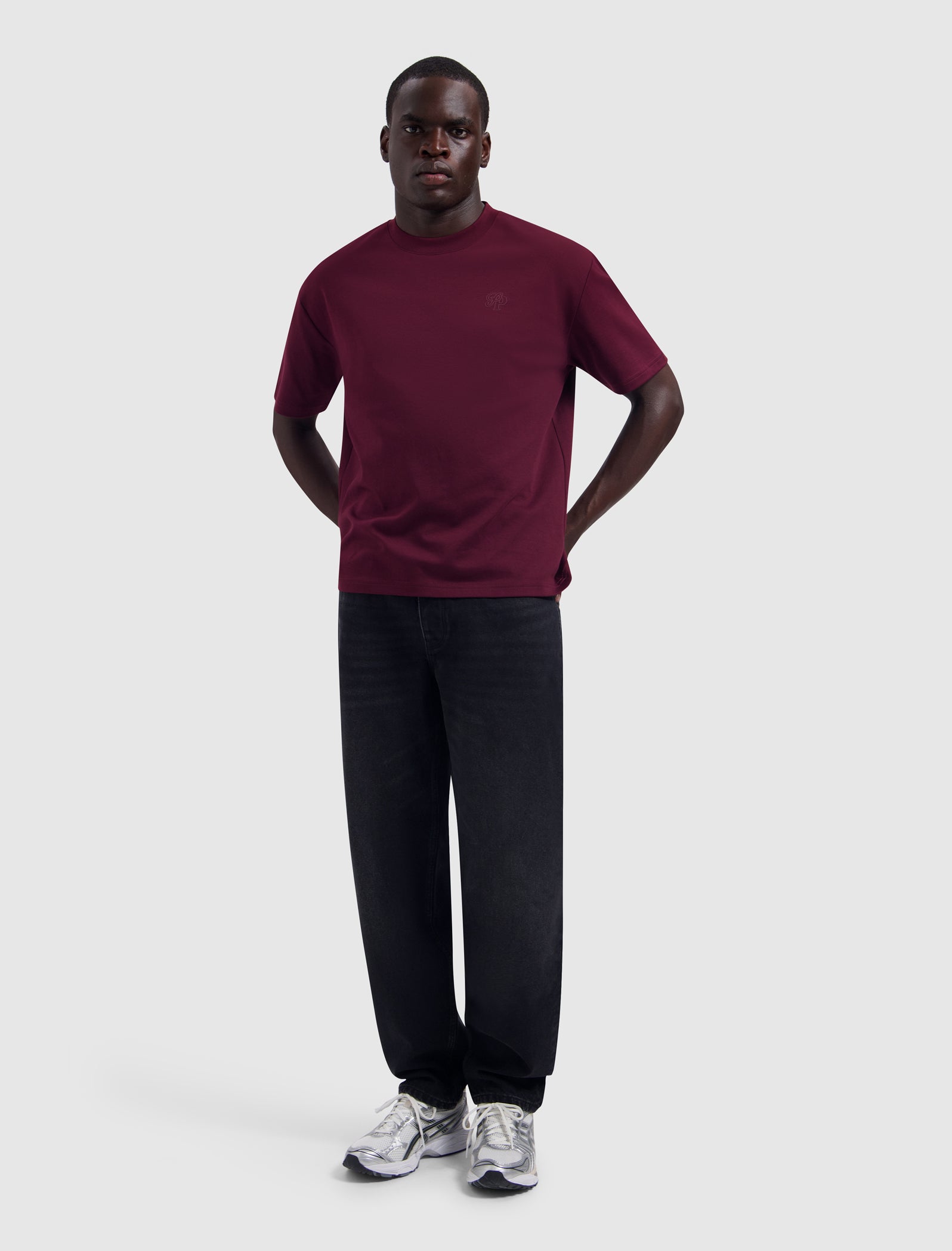 Essential Initials T-shirt | Wine Red