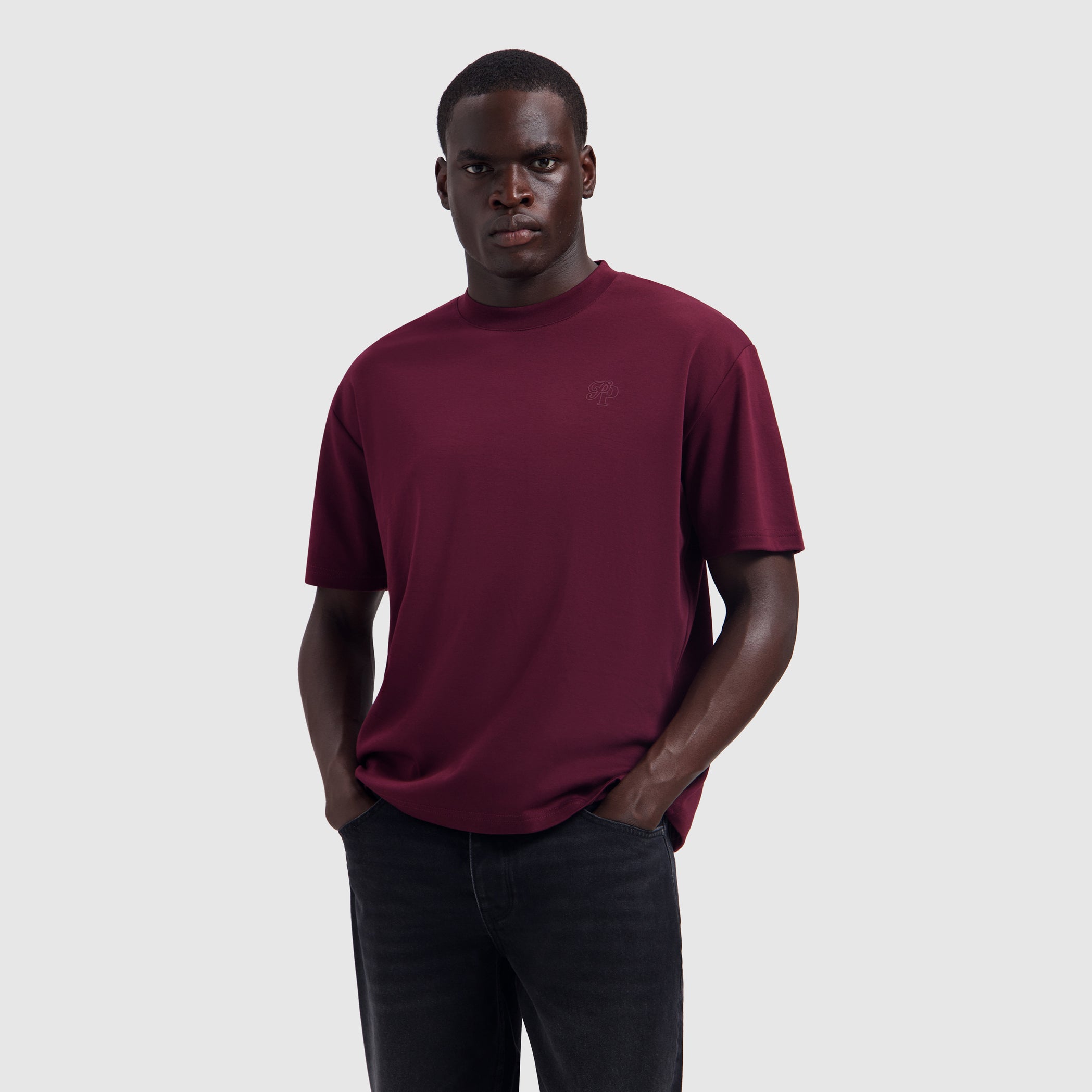 Essential Initials T-shirt | Wine Red