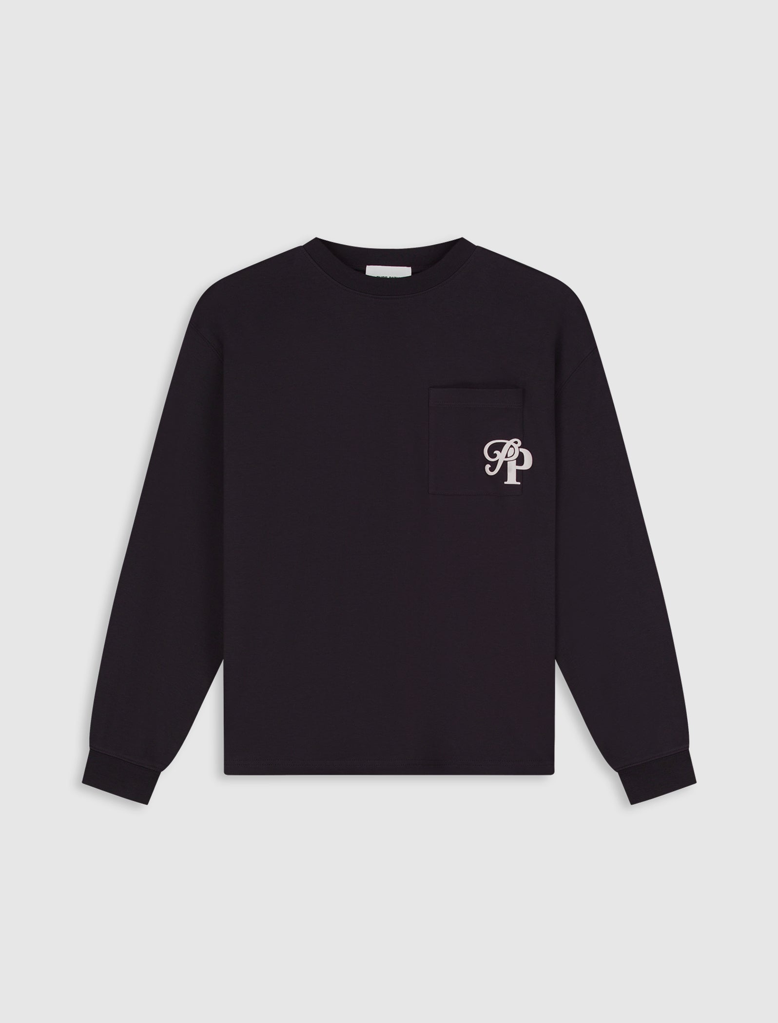 Inititials Pocket Longsleeve T-shirt | Dark Brown