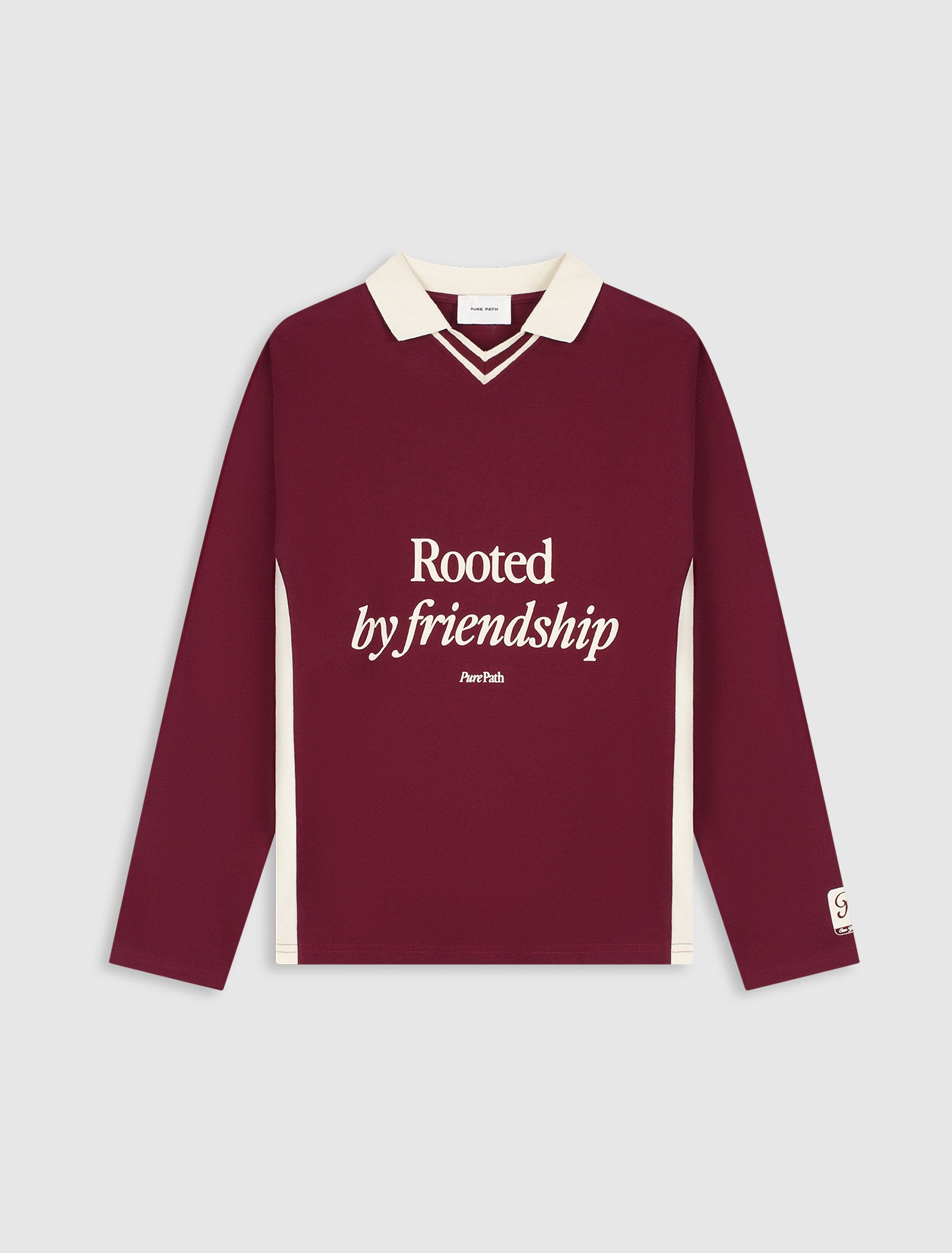 Rooted By Friendship Longsleeve Polo | Wine Red