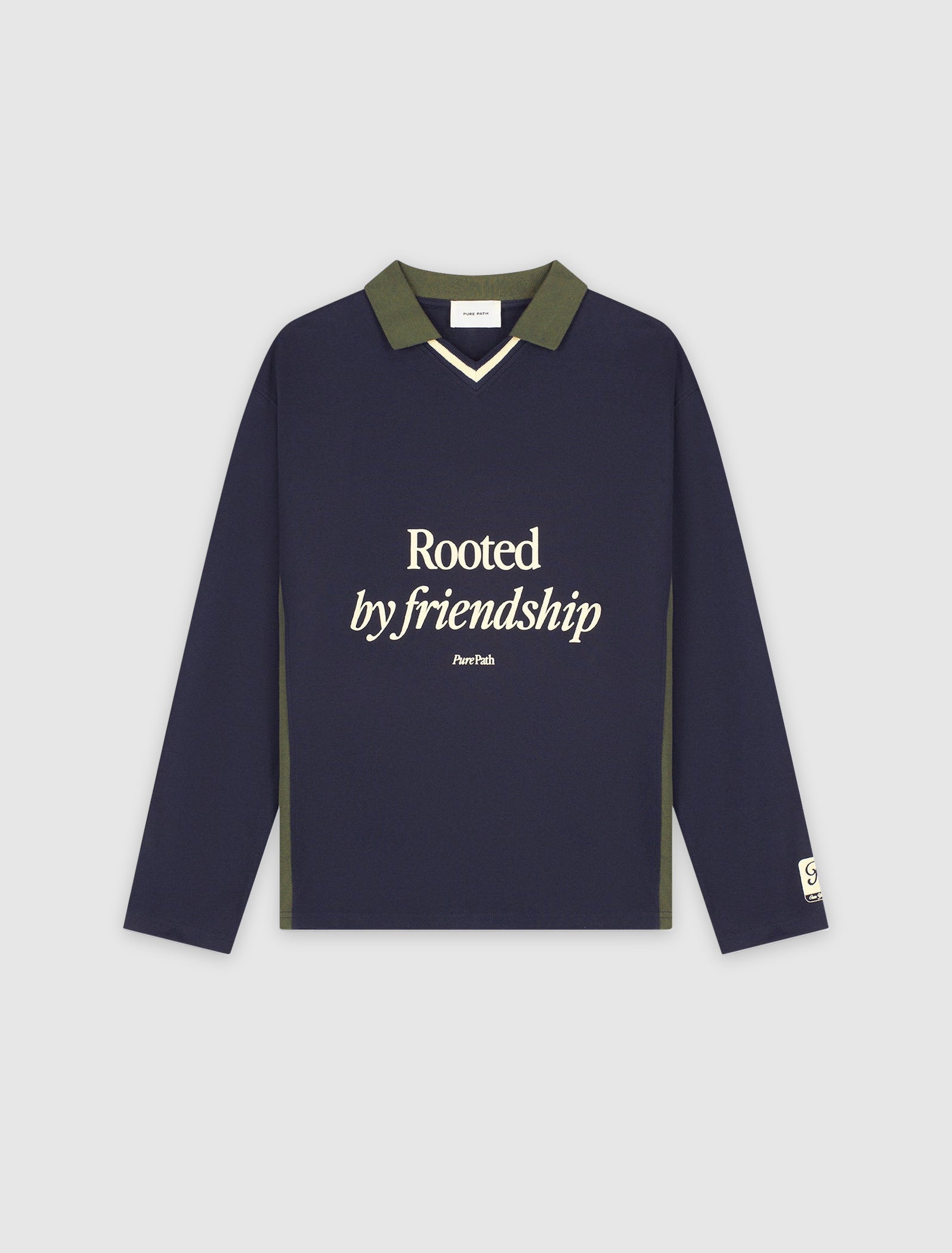 Rooted By Friendship Longsleeve Polo | Dark Navy