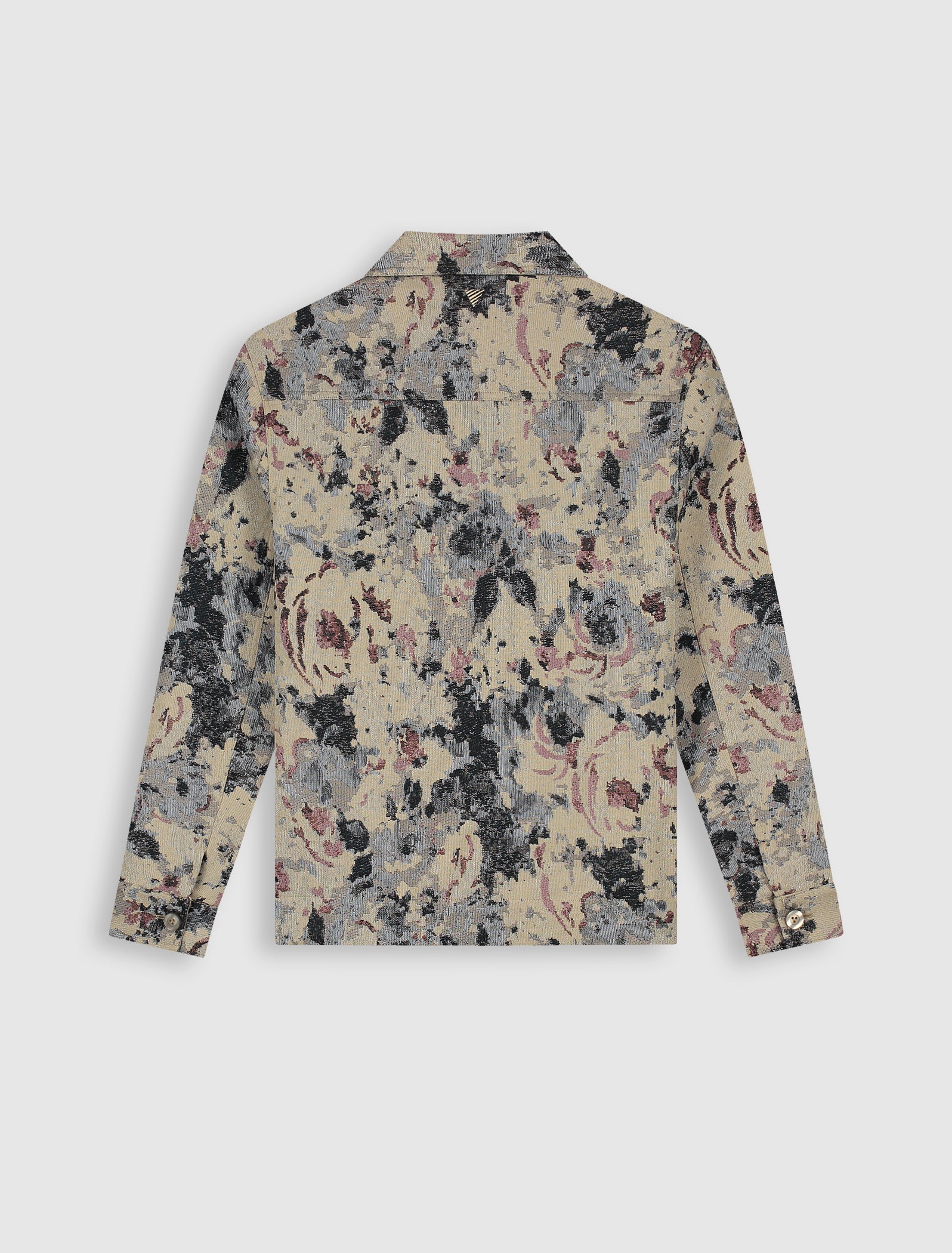 Jacquard Flower Full-zip Overshirt | Taupe
