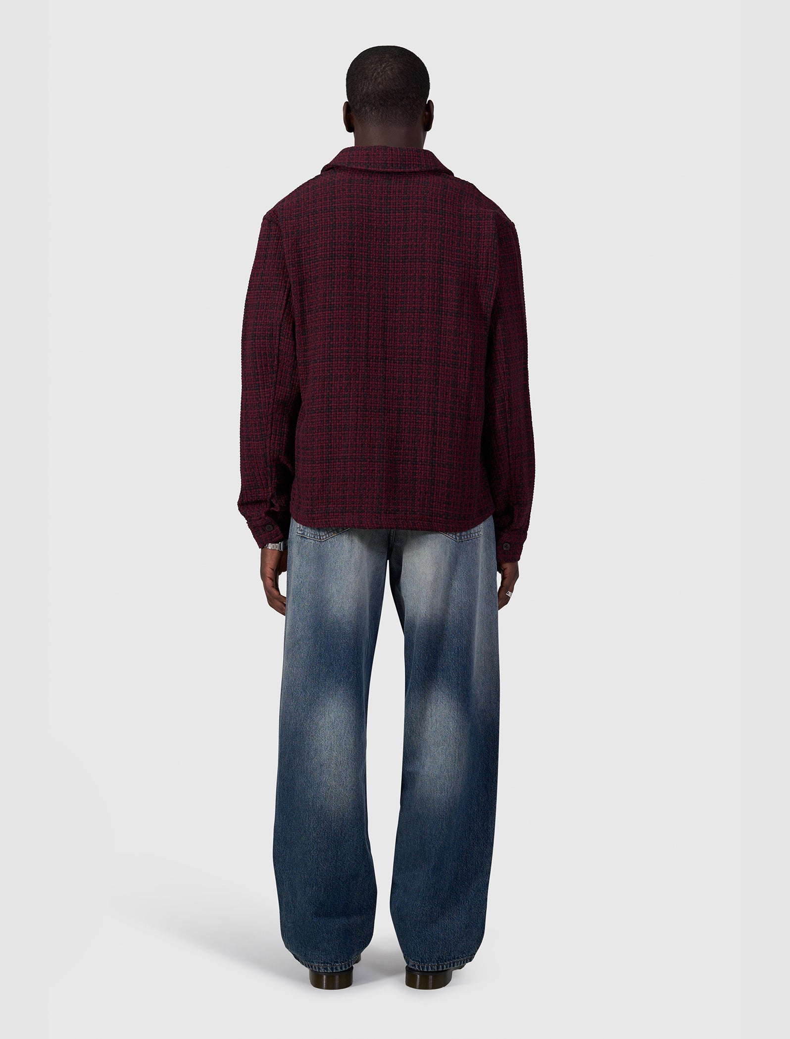 Structured Checked Overshirt | Black