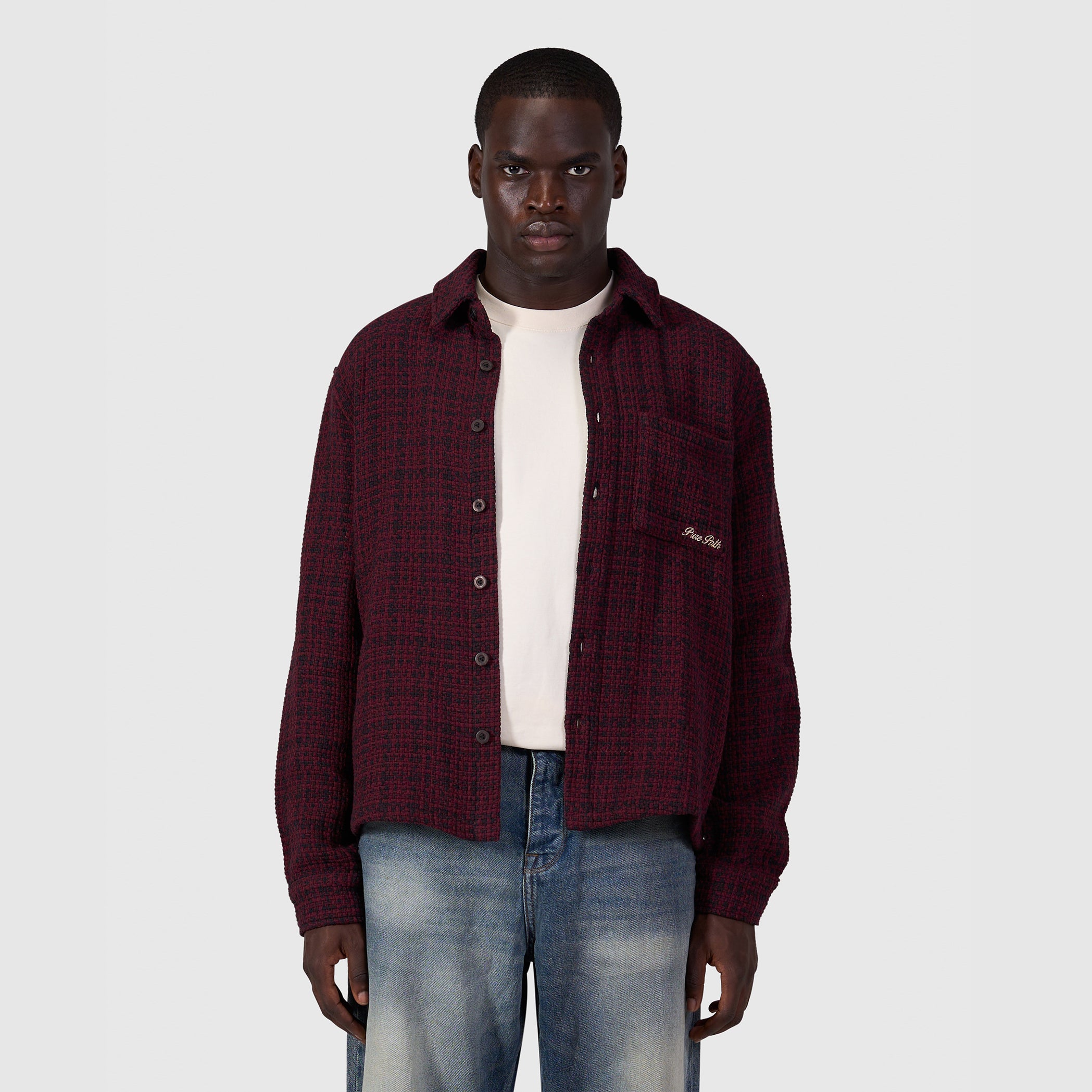 Structured Checked Overshirt | Black