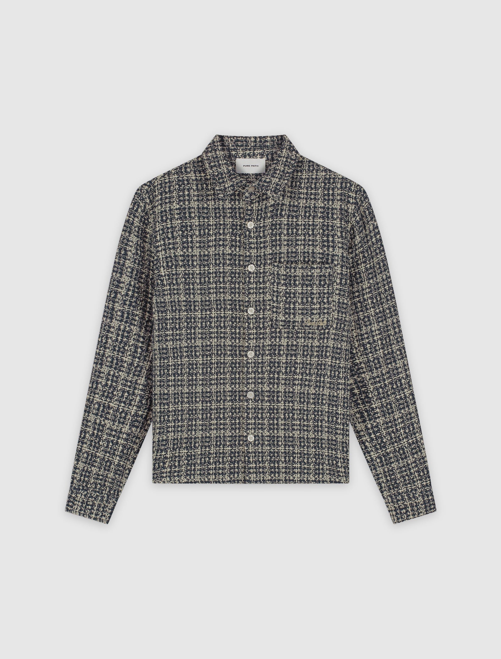 Structured Checked Overshirt | Ecru