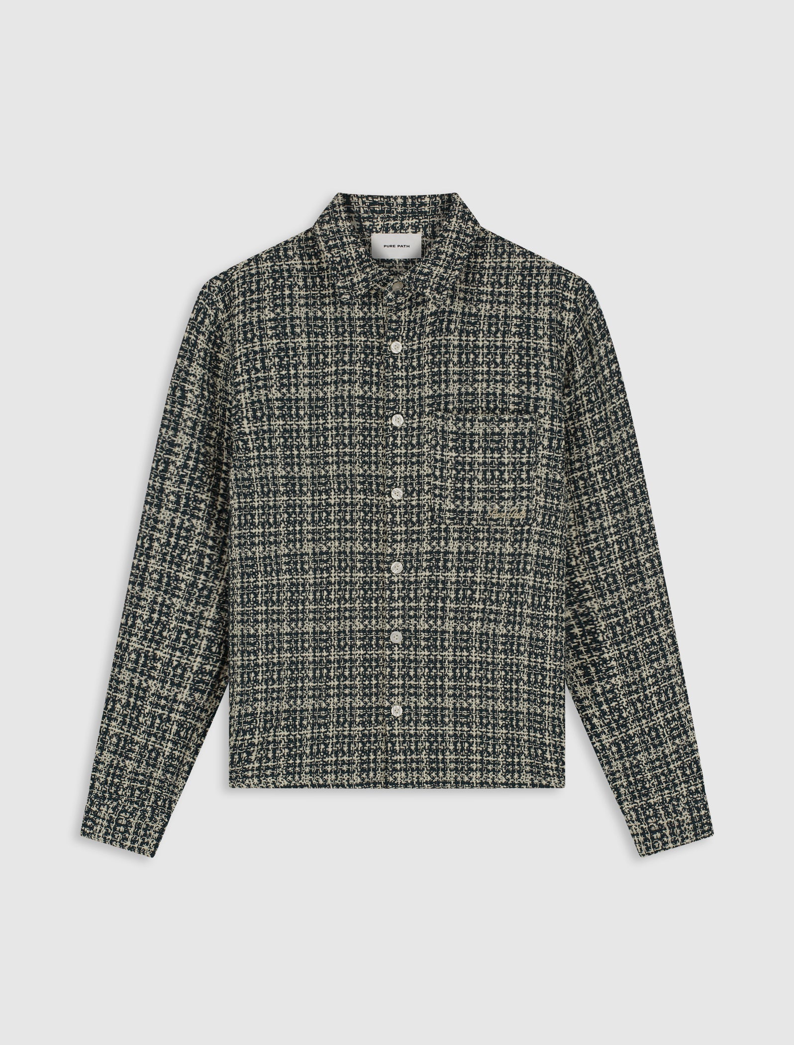 Structured Checked Overshirt | Ecru