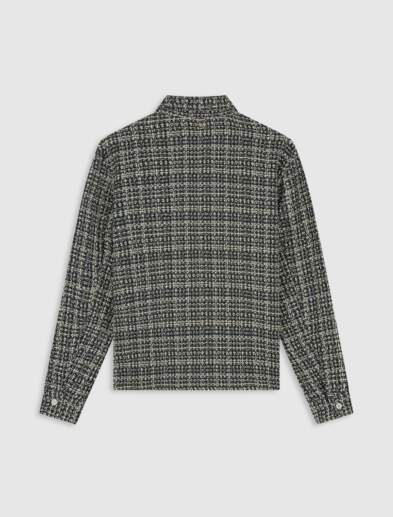 Structured Checked Overshirt | Ecru