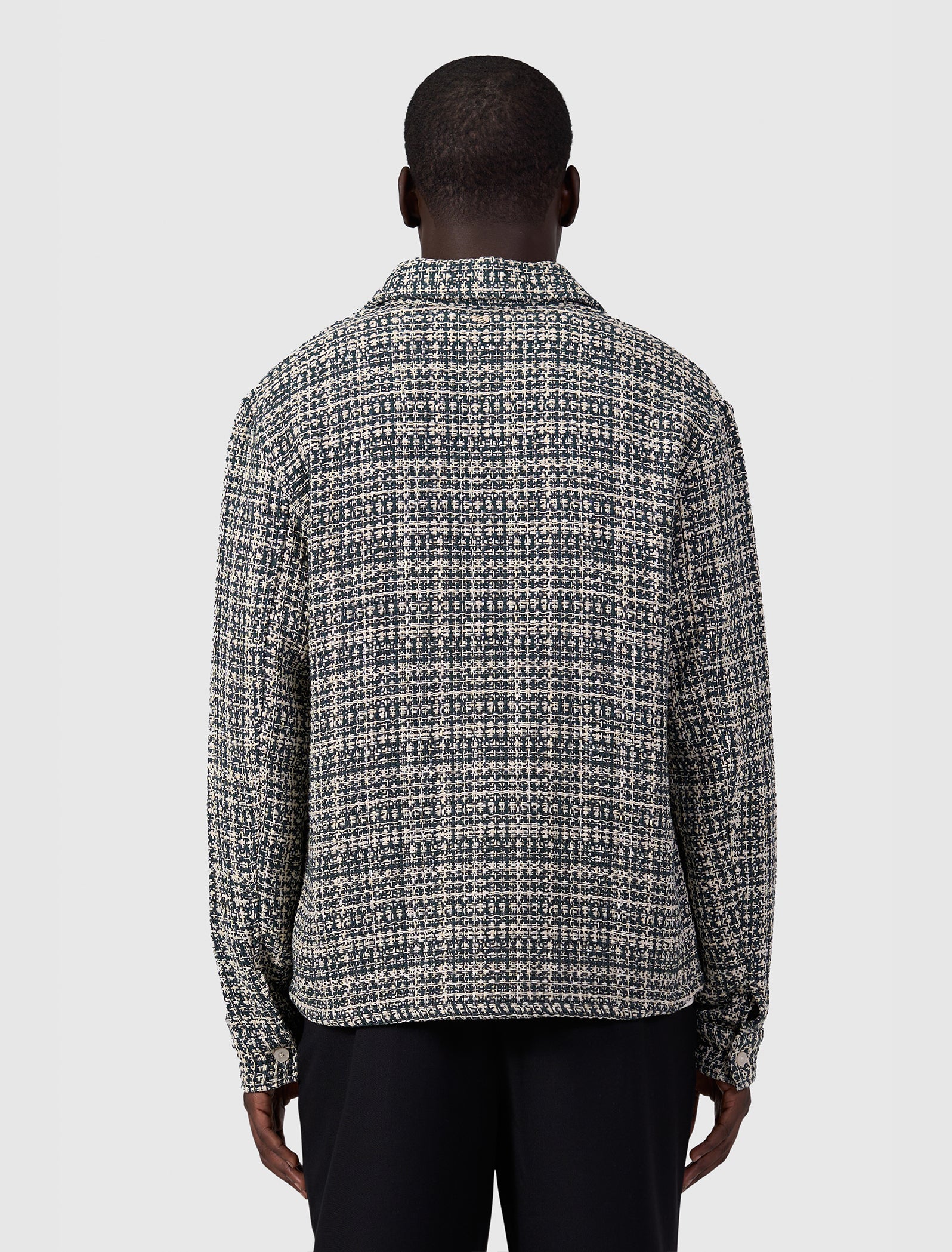 Structured Checked Overshirt | Ecru